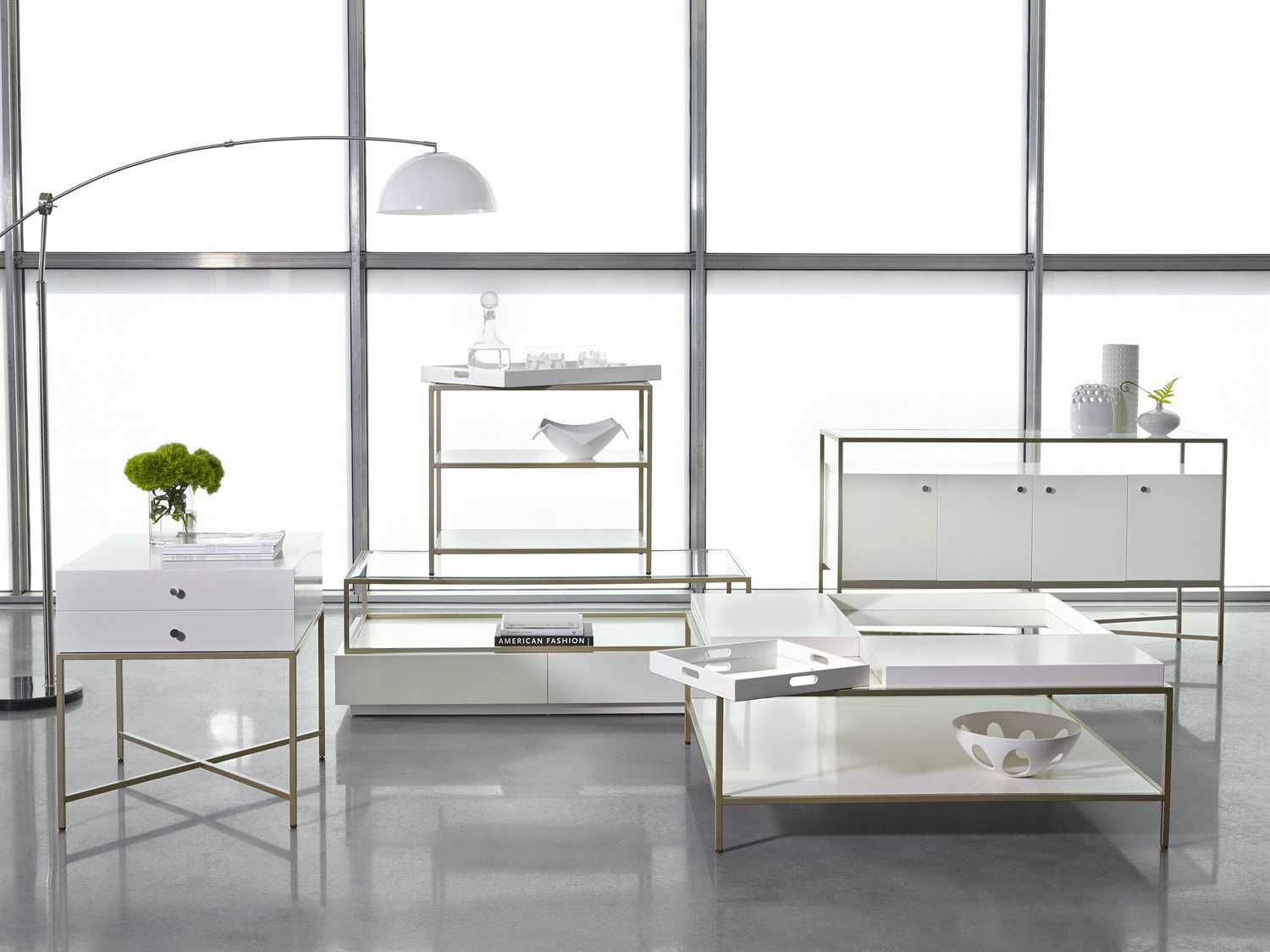 Palliser Case Goods Delany LowSheen Ivory 51'' x 26'' Rectangular