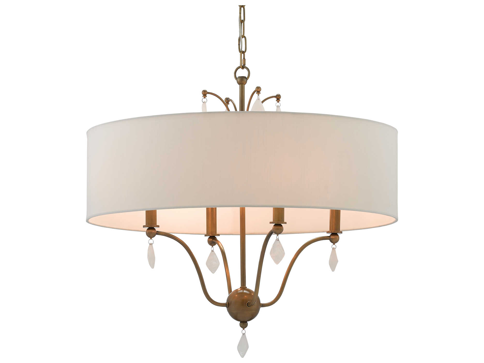 Currey & Company Antique Brass / Natural 4light 29'' Wide Medium