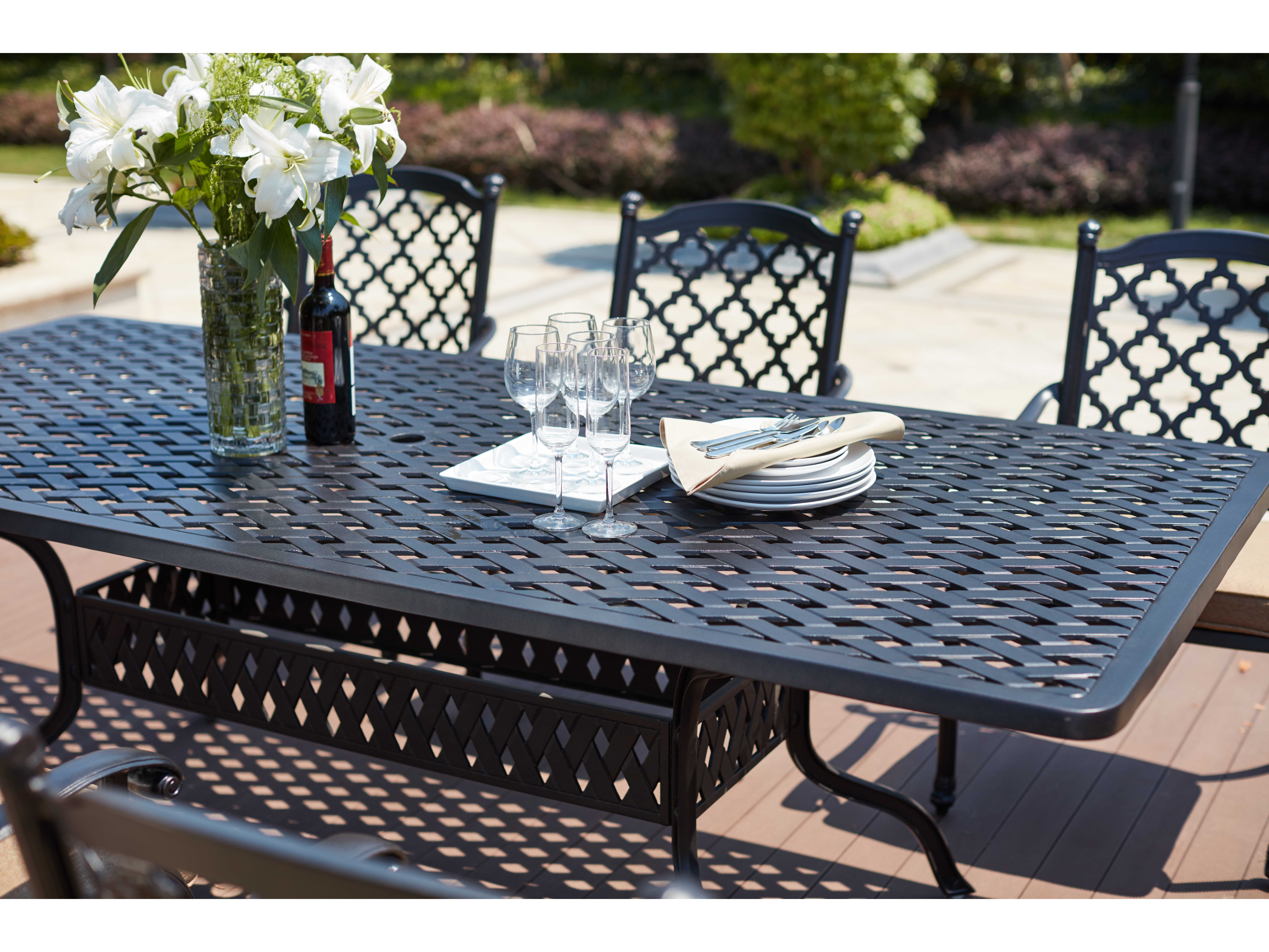 Darlee Outdoor Living Madison Cast Aluminum 9 Piece Dining Set with 92