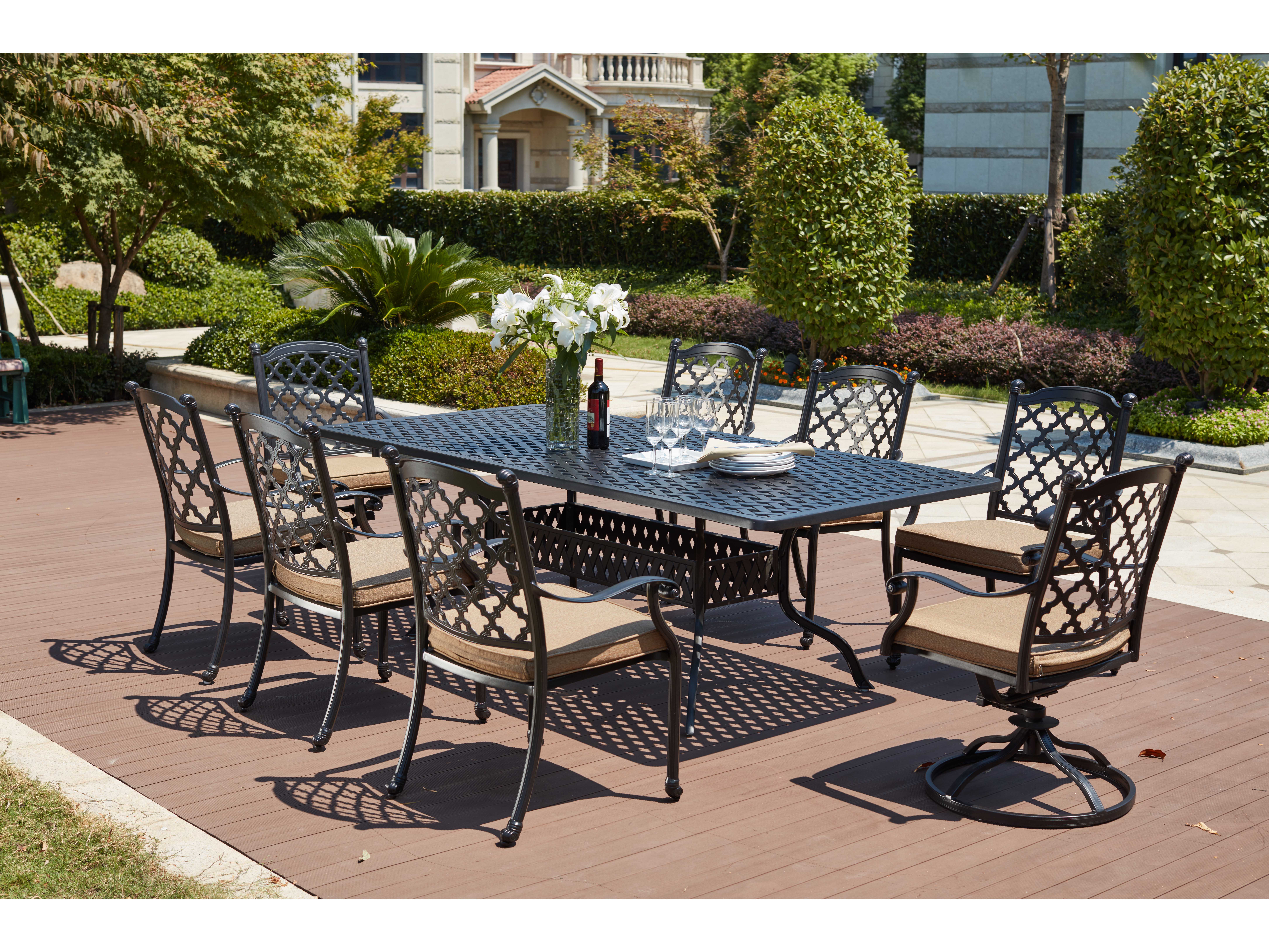 Darlee Outdoor Living Madison Cast Aluminum 9 Piece Dining Set with 92