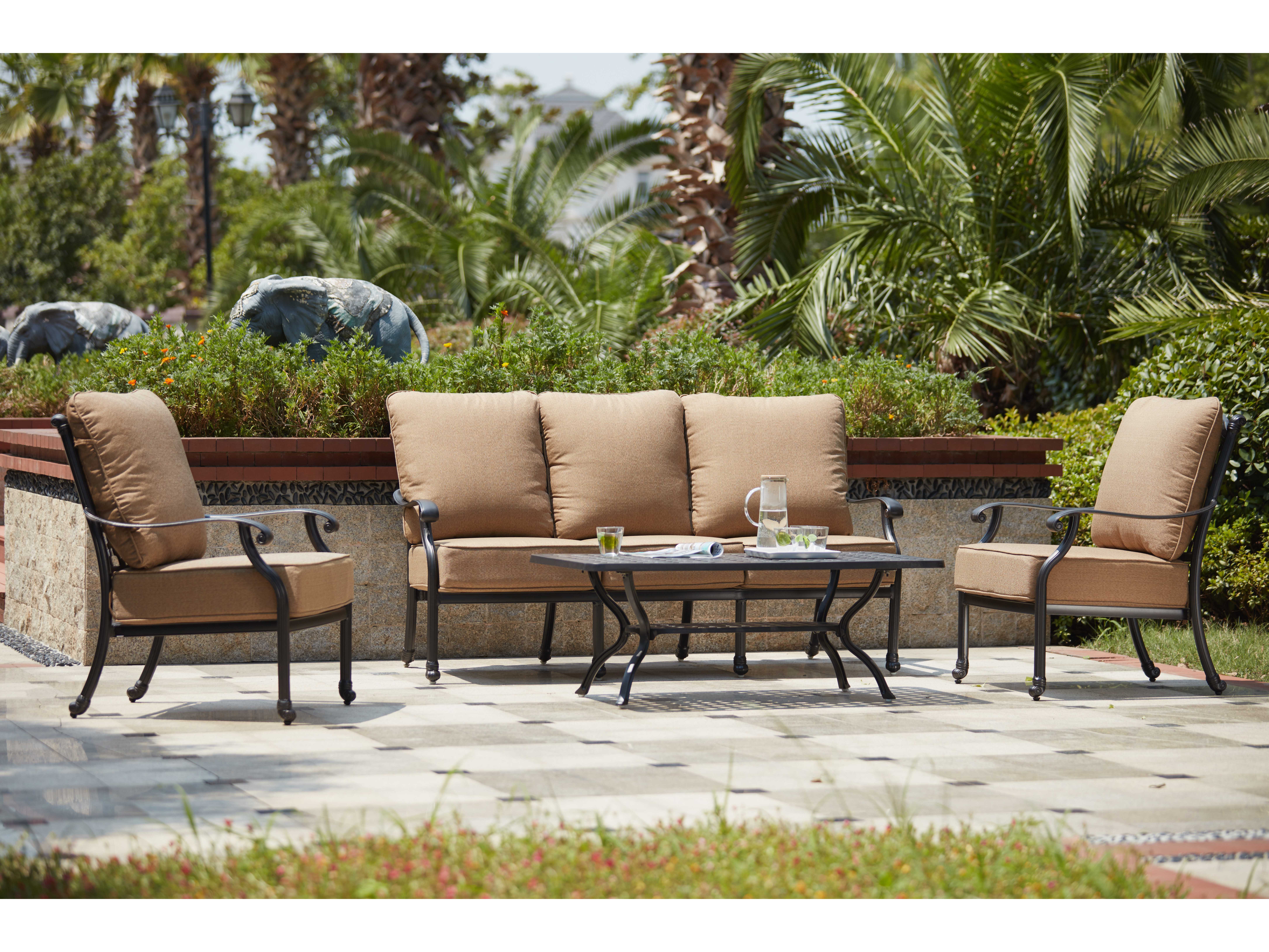 Darlee Outdoor Living Madison Cast Aluminum 4 Piece Deep Seating Set