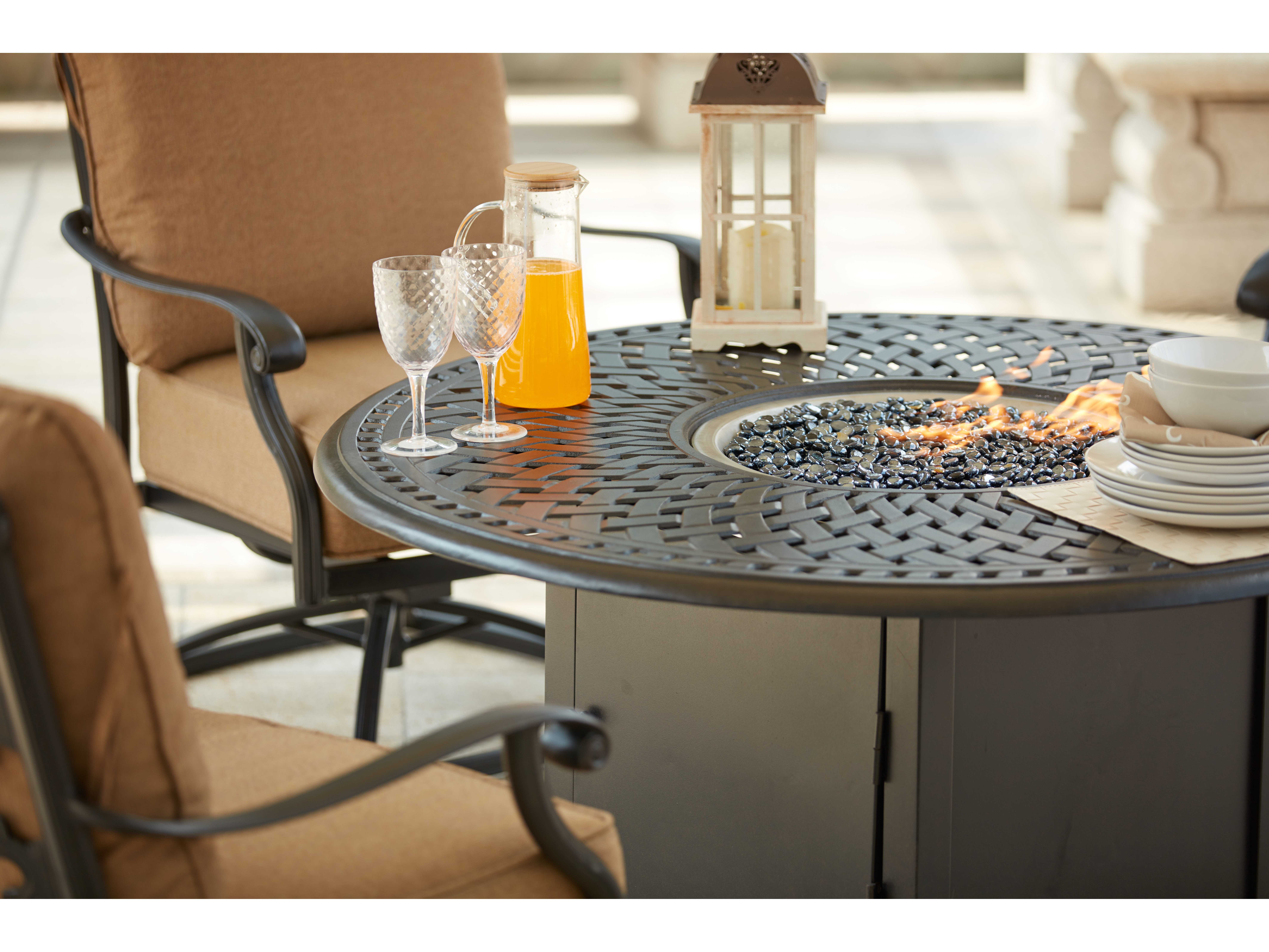 Darlee Outdoor Living Madison Cast Aluminum 5 Piece Propane Fire Pit