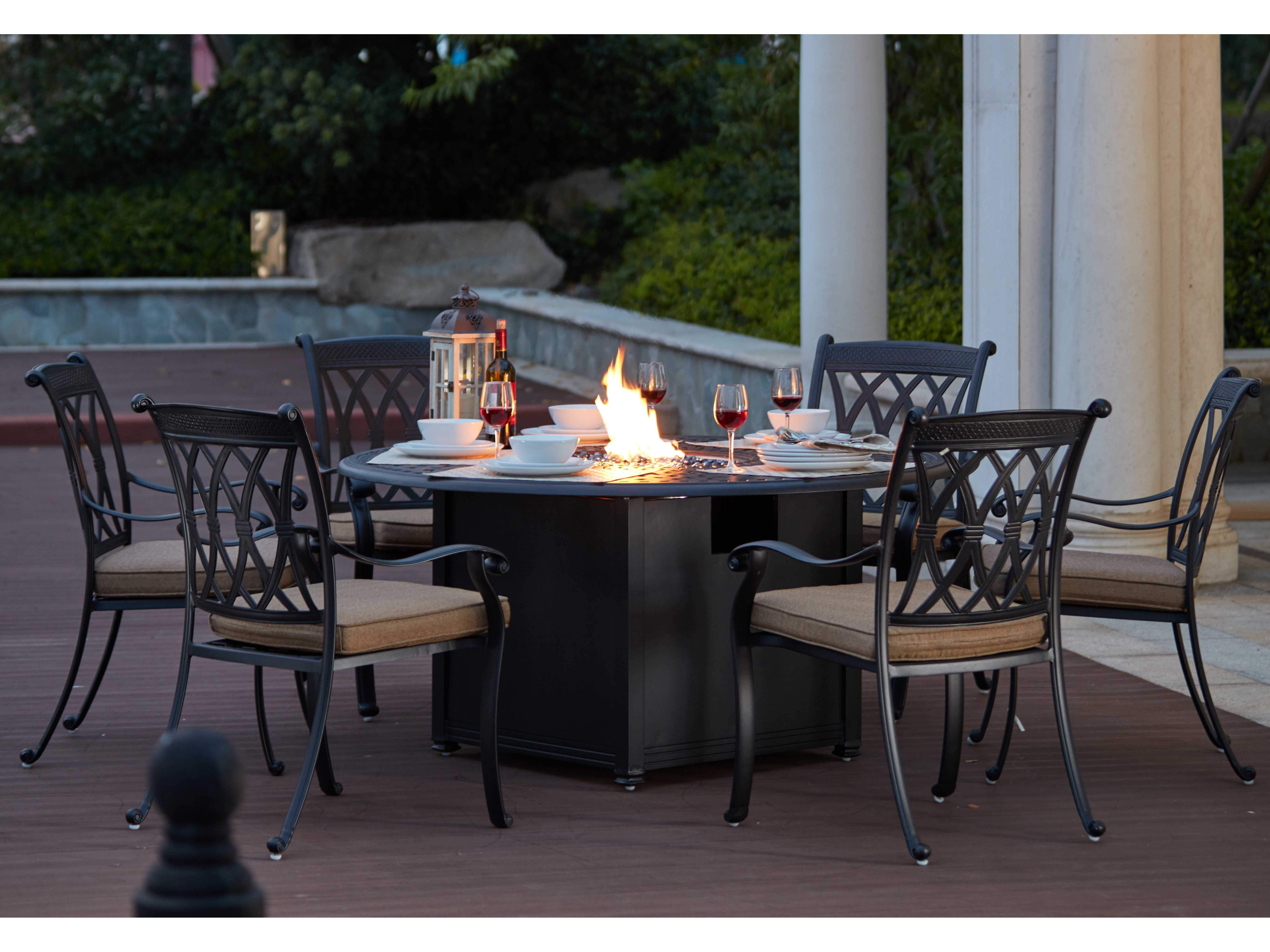 Darlee Outdoor Living Standard Capri Cast Aluminum 7 Piece Propane