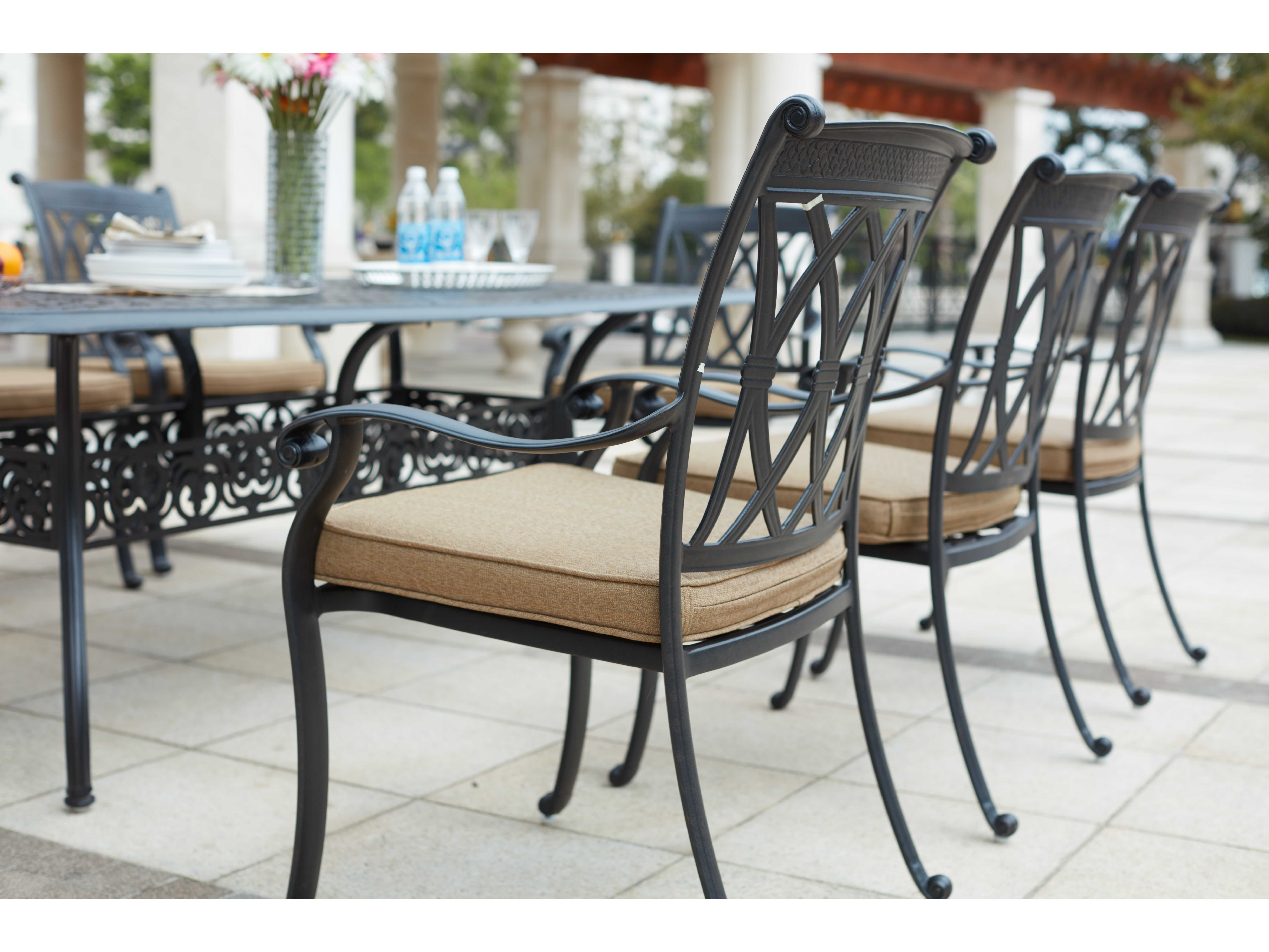 Darlee Outdoor Living Capri Cast Aluminum 9 Piece Dining Set with 92 x