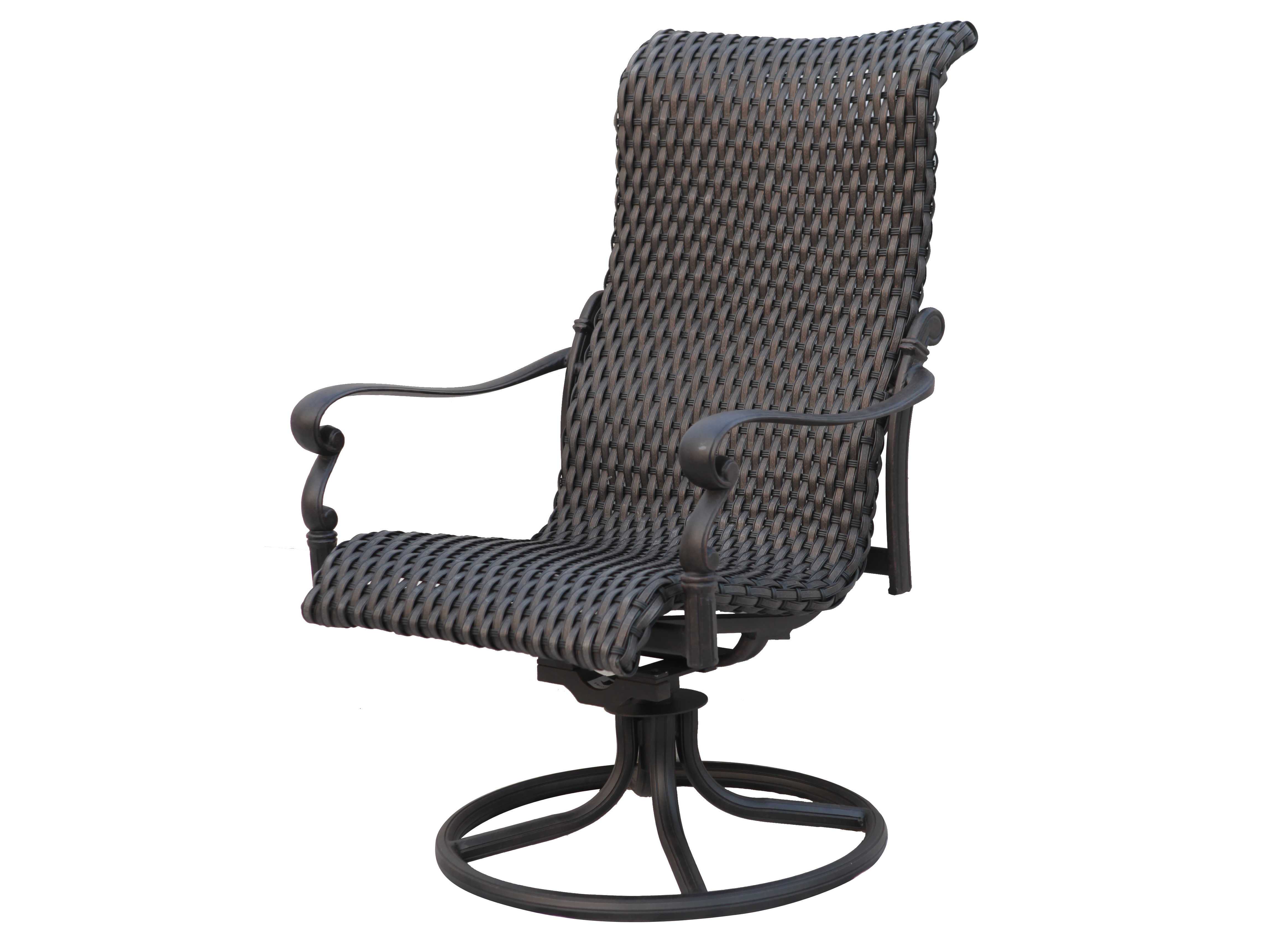Darlee Outdoor Living Victoria Wicker Espresso Swivel Rocker Chair DA5012103