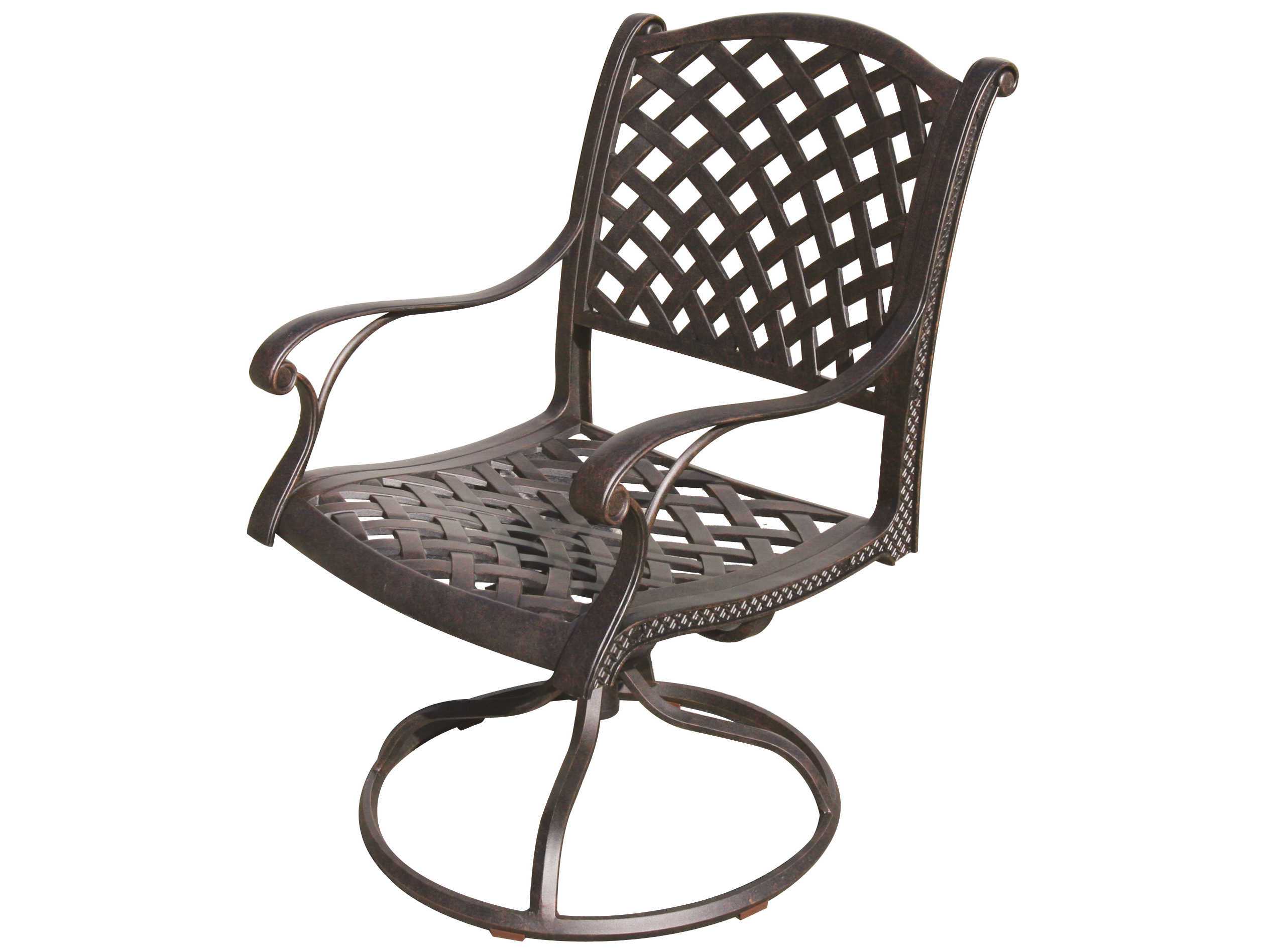 Darlee Outdoor Living Nassau Cast Aluminum Antique Bronze Swivel Rocker