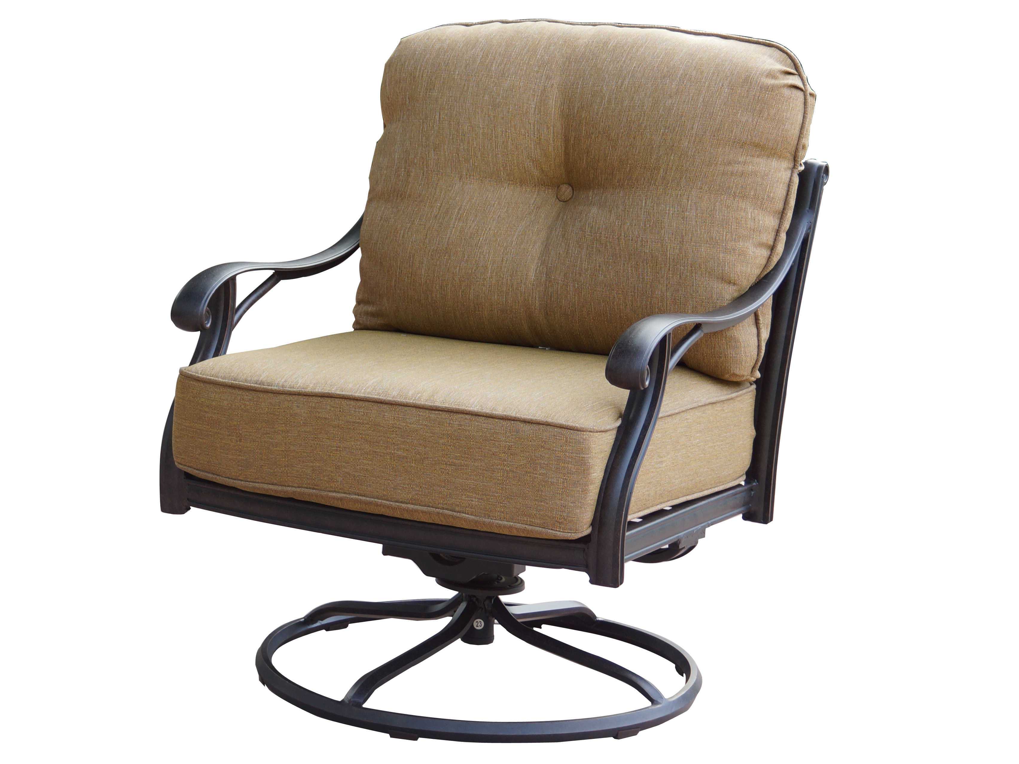 Darlee Outdoor Living Nassau Cast Aluminum Antique Bronze Swivel Rocker