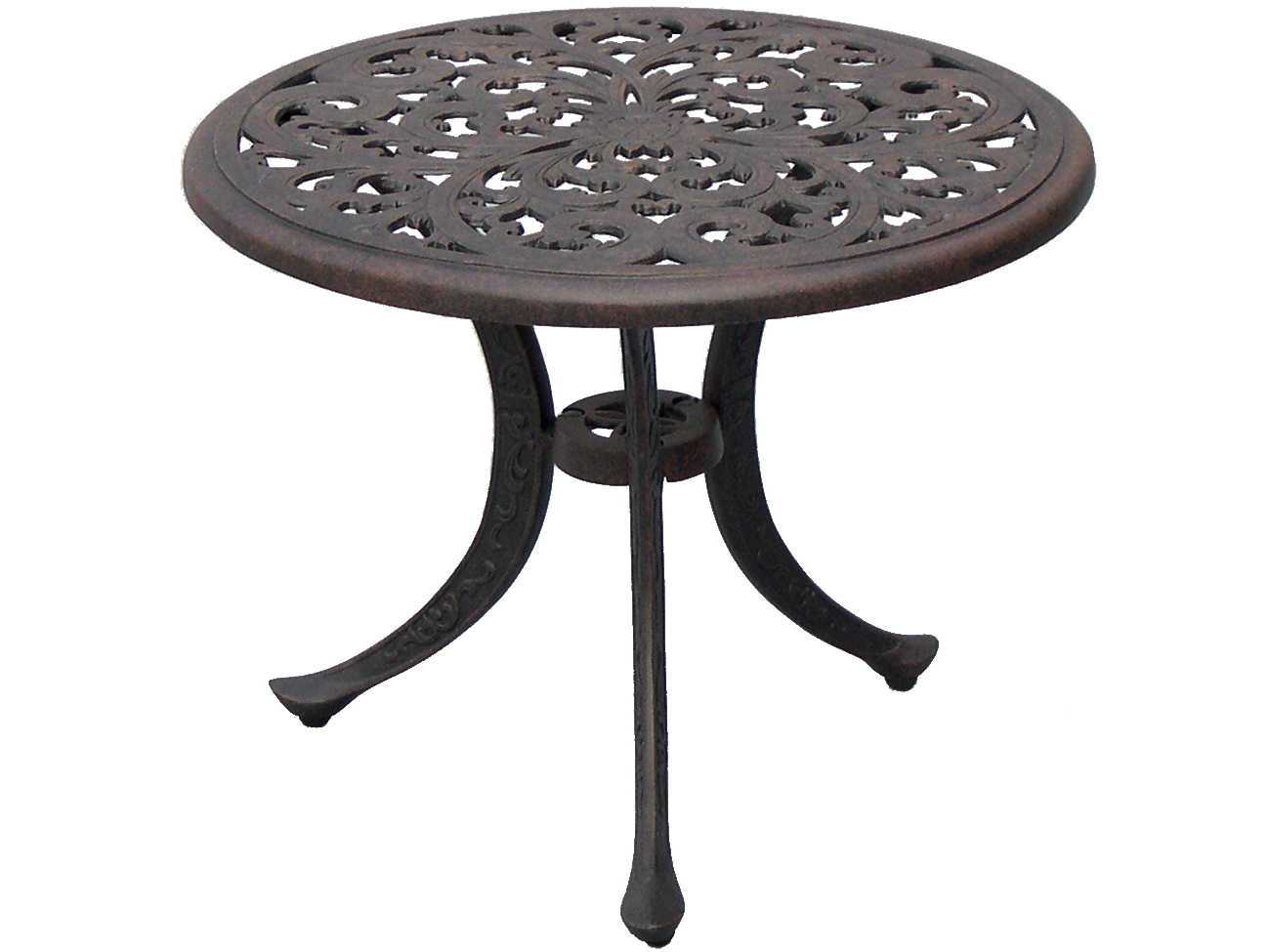 Classic Black Round Cast Aluminum Outdoor Patio Side Table Patio