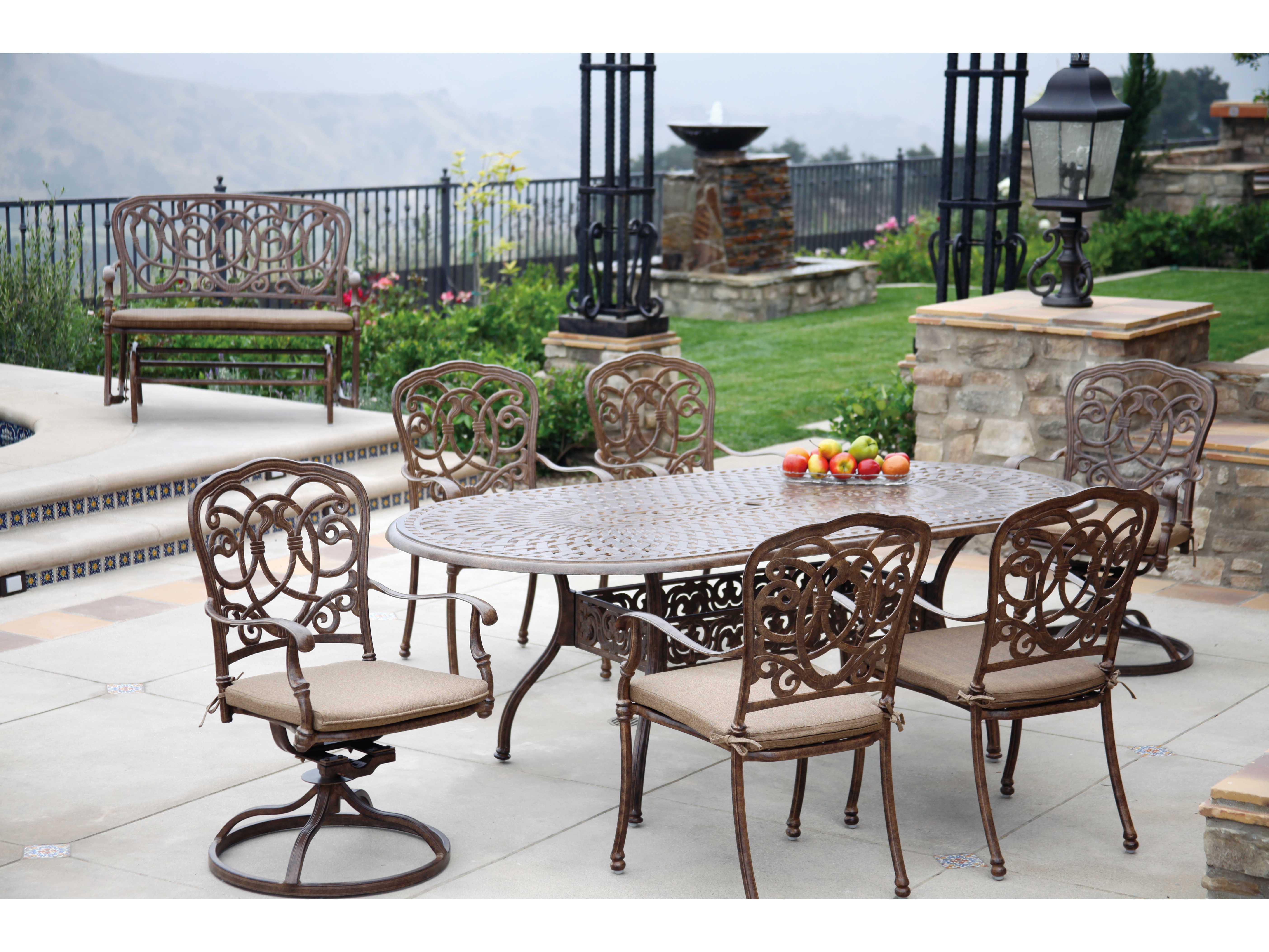 Darlee Outdoor Living Series 60 Cast Aluminum 84 x 42 Oval Dining Table
