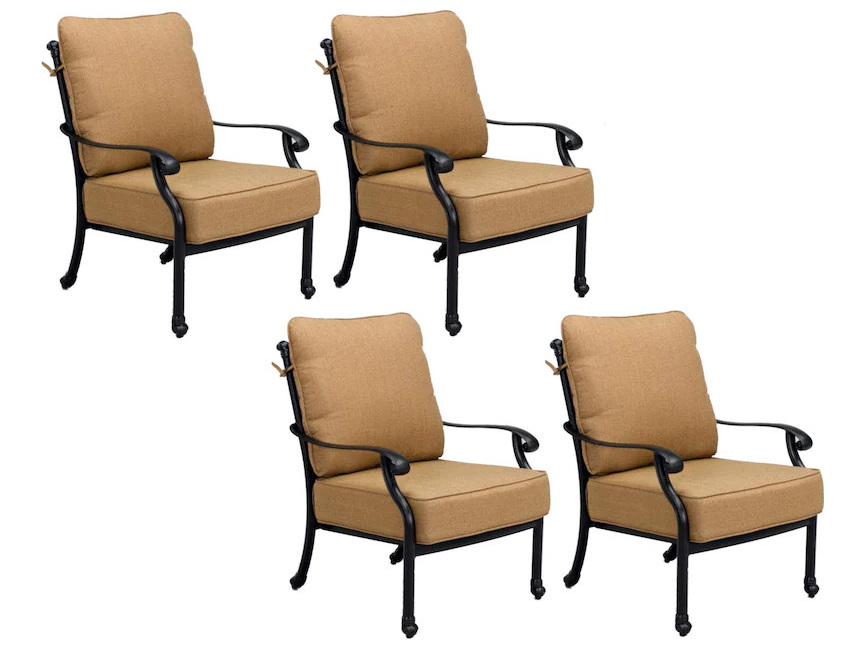 Darlee Outdoor Living Madison Cast Aluminum Club Chair with Cushions