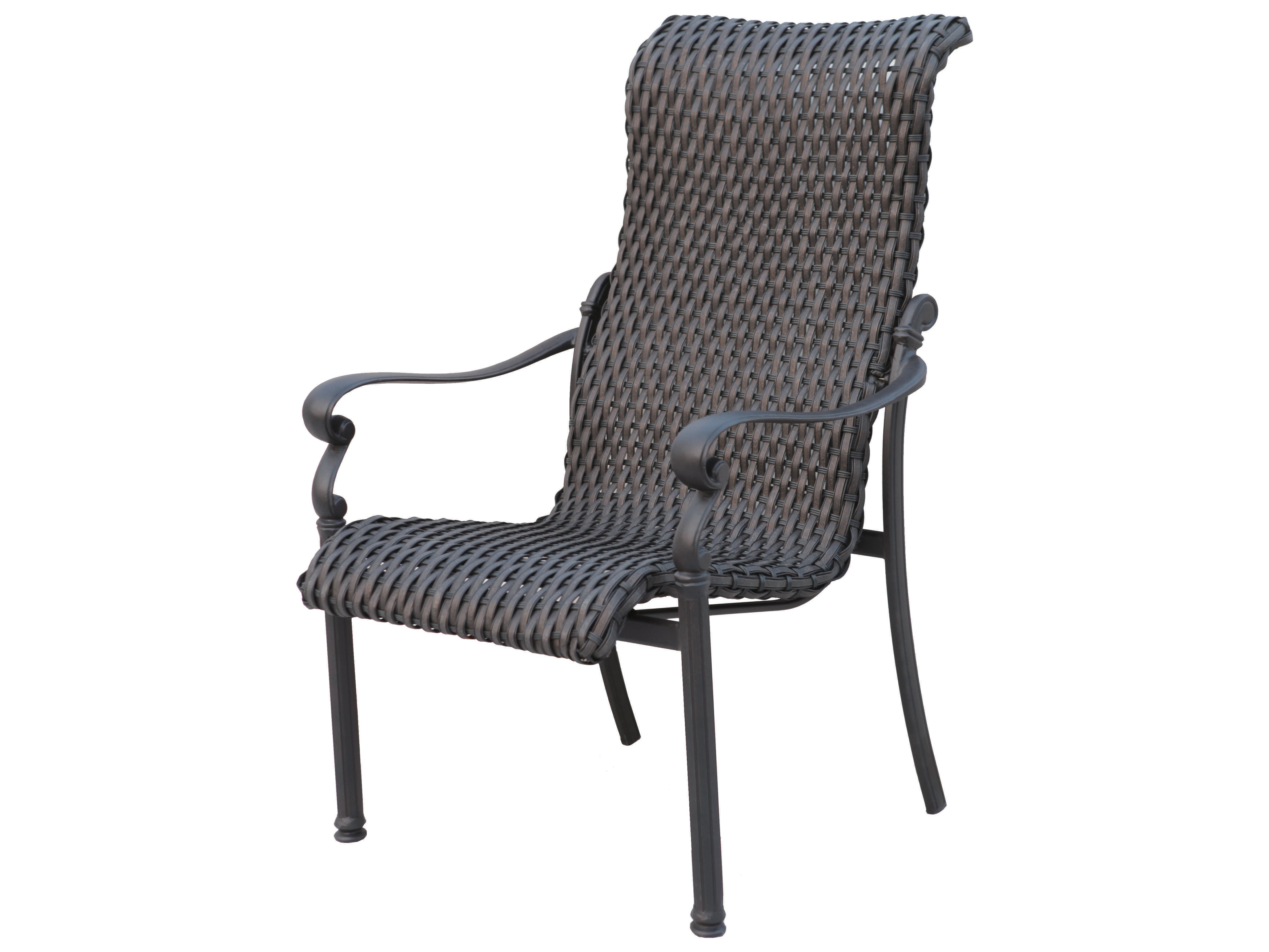 Darlee Outdoor Living Victoria Wicker Espresso 9 Piece Fire Pit Dining Set DAN5012109PC60GW