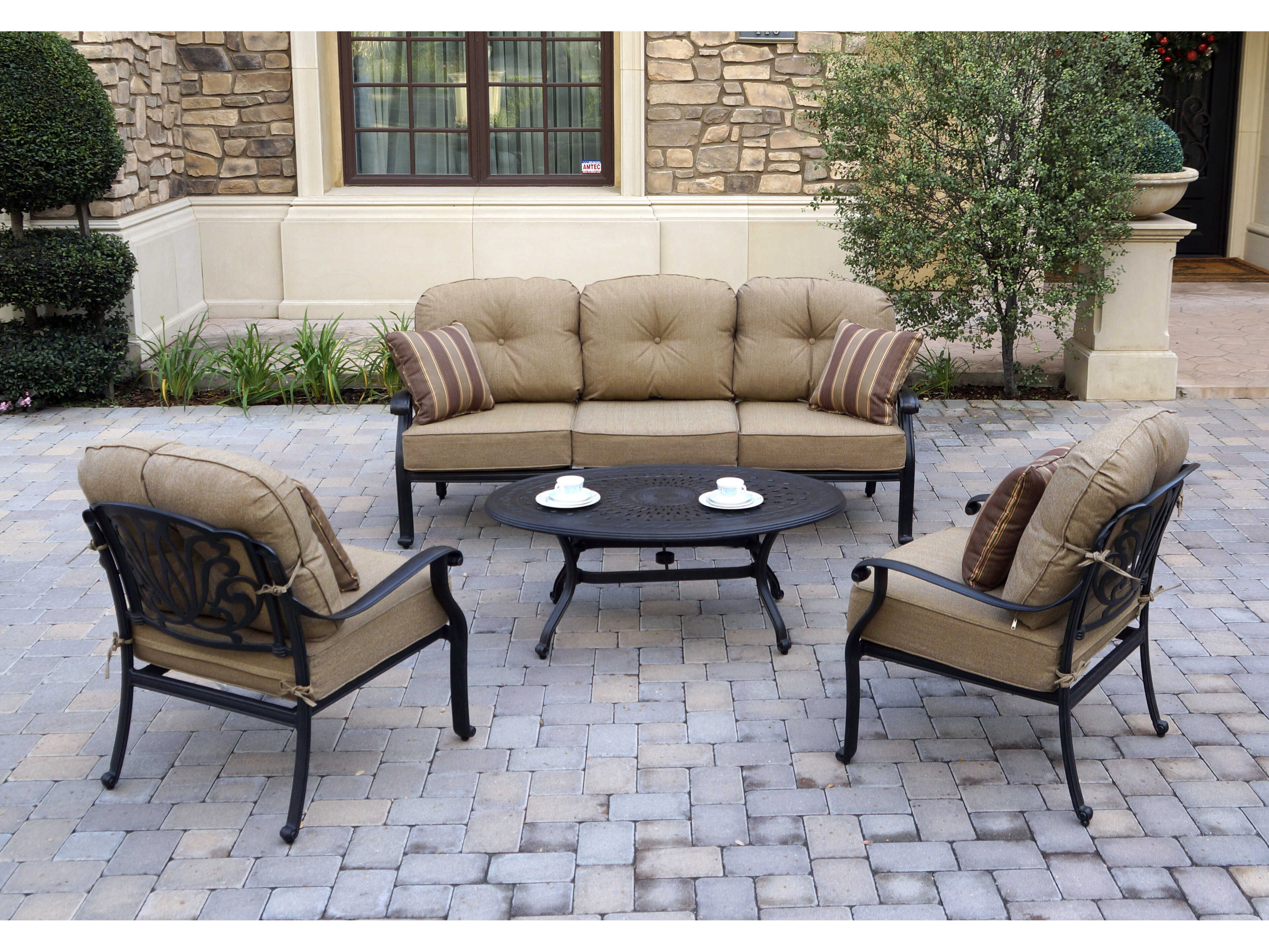 Darlee Outdoor Living Elisabeth Cast Aluminum Antique Bronze 4 Piece