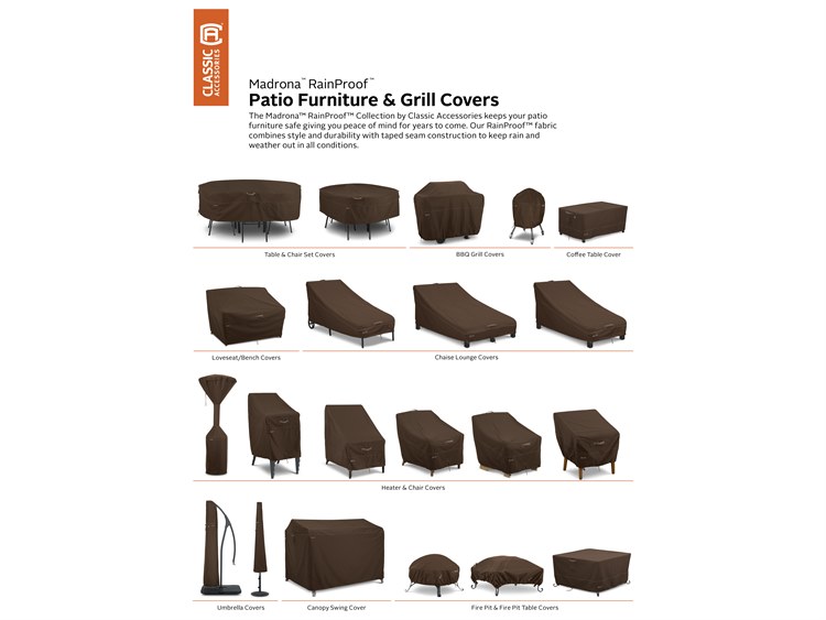 Duck Covers Madrona Dark Cocoa 23.5 Inch RainProof Patio Umbrella Cover DC55723046601RT