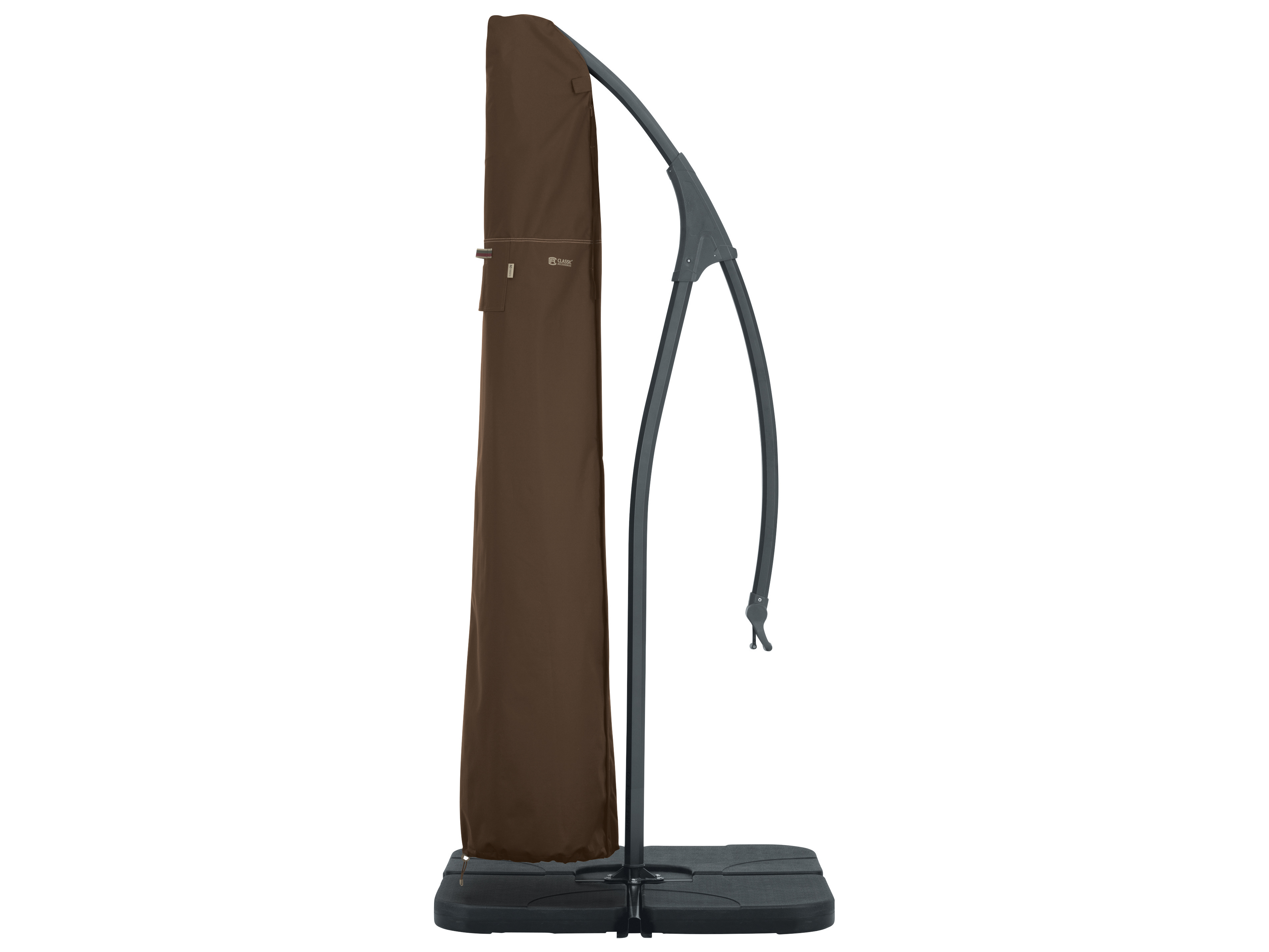 Duck Covers Madrona Dark Cocoa 25 Inch RainProof Offset Patio Umbrella Cover DC55724016601RT