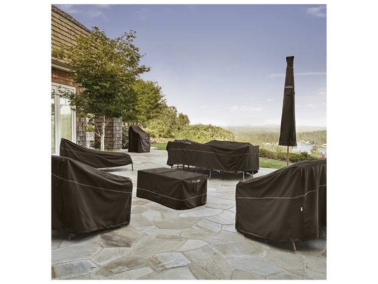 Duck Covers Madrona Dark Cocoa 25 Inch RainProof Offset Patio Umbrella Cover DC55724016601RT