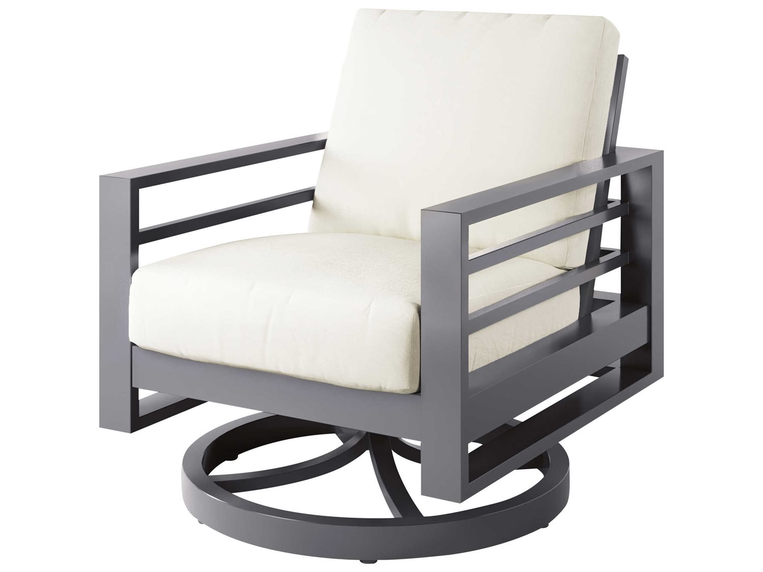 Ebel Palermo Aluminum Swivel Rocker Lounge Chair in Graphite EBL80690
