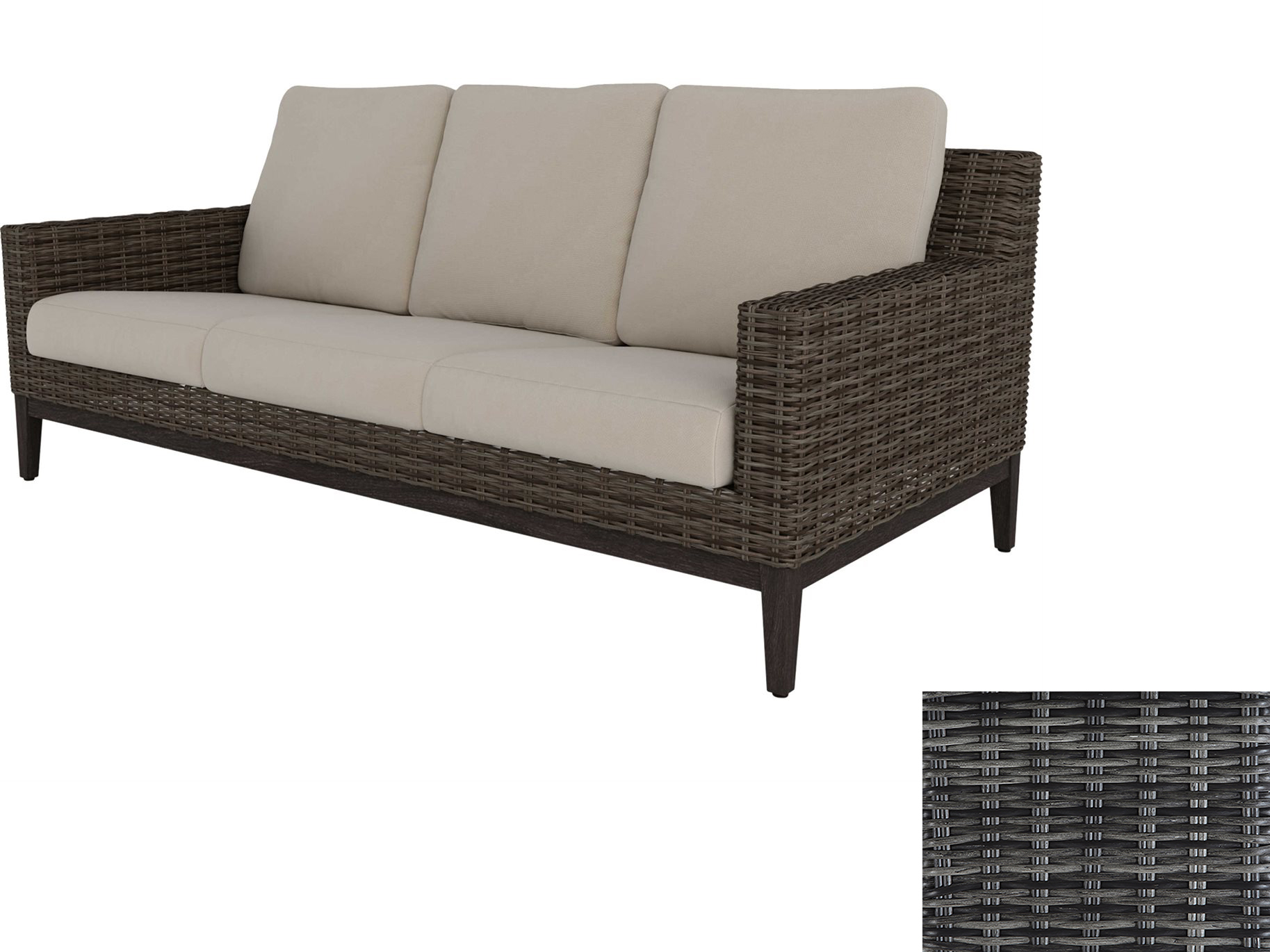 Ebel Closeout Remy Smoke Wicker Sofa EBL873