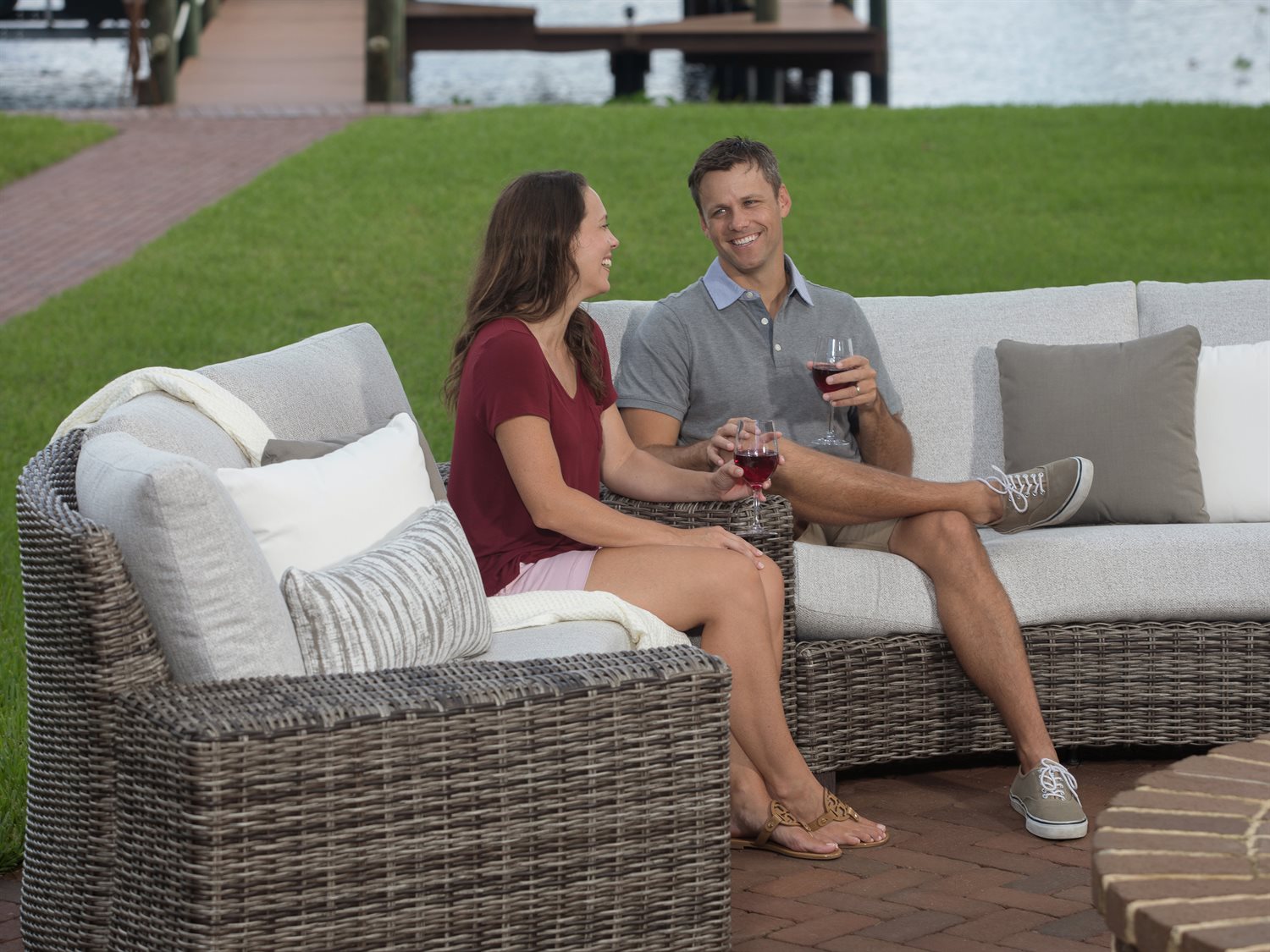 Ebel Avallon Wicker Sectional Outdoor Lounge Set EBLAVLLNSECLNGSET