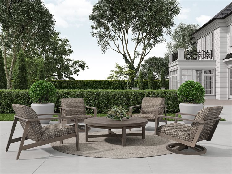 Ebel Canton Padded Wicker Aluminum Swivel Rocker Outdoor Patio Lounge