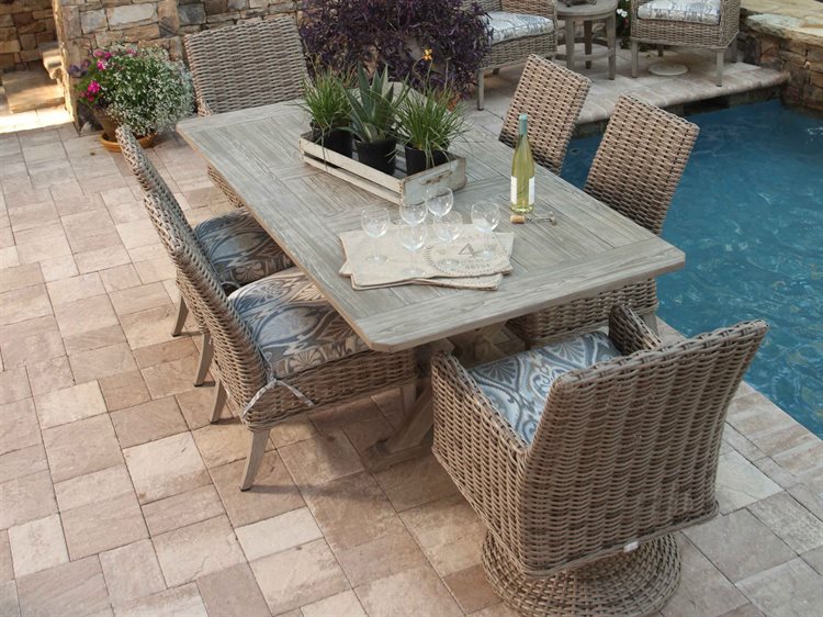 Ebel Laurent Wicker Outdoor Dining Set EBLLAURNTDINSET