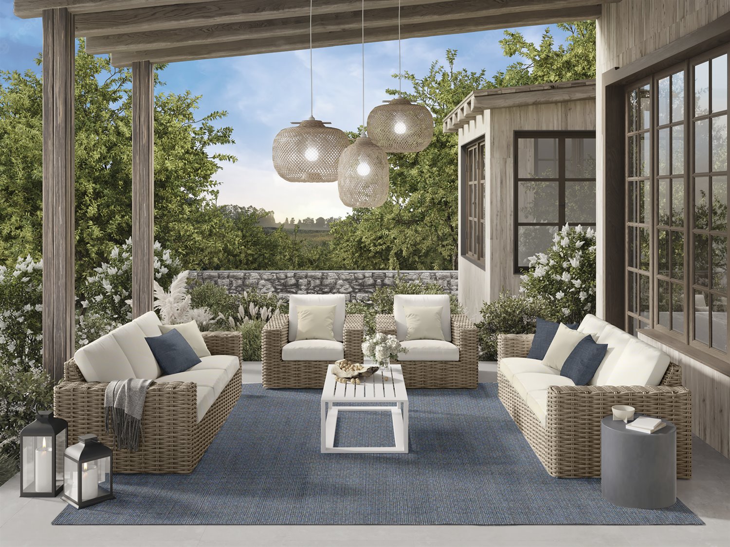 Ebel Palermo Aluminum 48''W x 26''D Rectangular Coffee Table EBL808