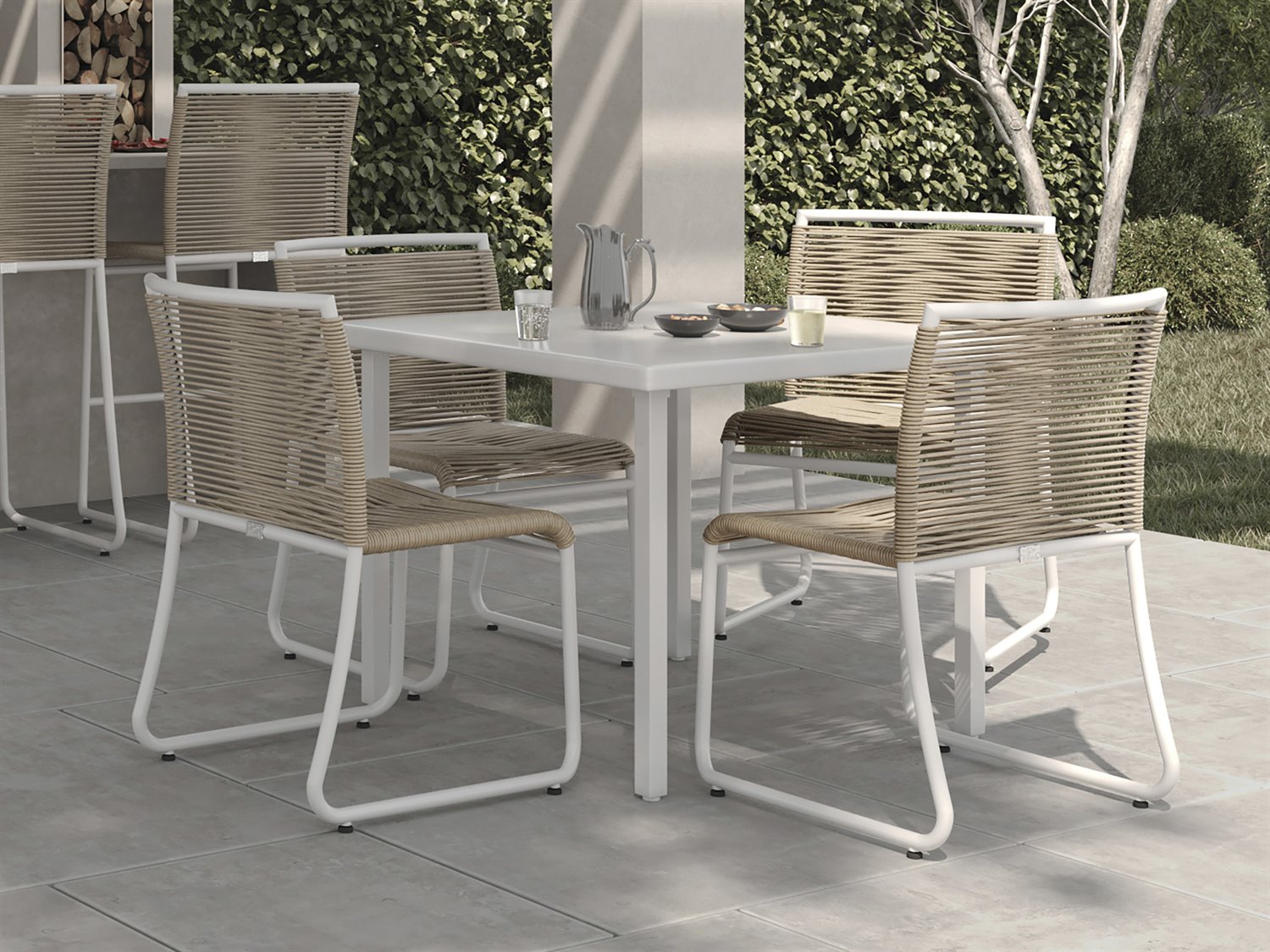 Ebel Monaco Wicker Dining Set MNCODINSET4