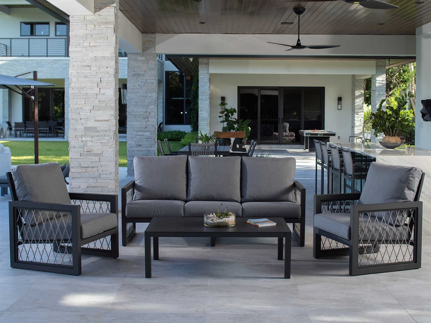 Eddie Bauer Explorer Aluminum Cushion Lounge Set EDBEXP030MCL