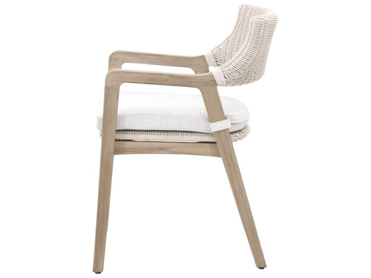 Essentials for Living Outdoor Woven White Lucia Dining Arm Chair with