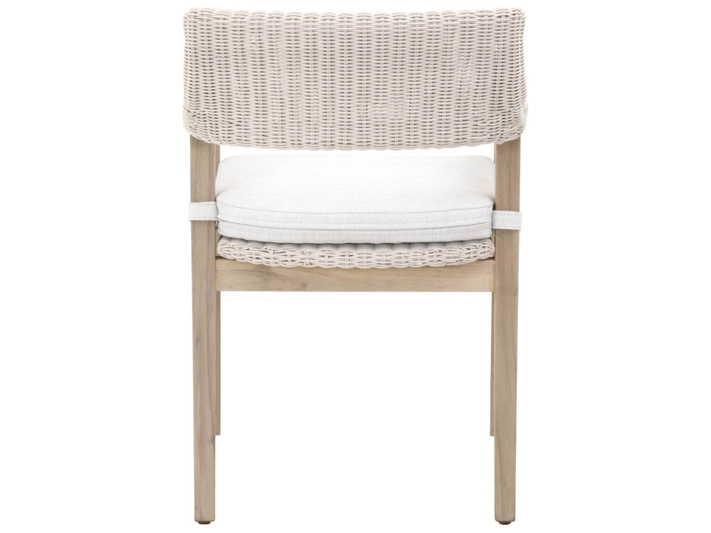 Essentials for Living Outdoor Woven White Lucia Dining Arm Chair with