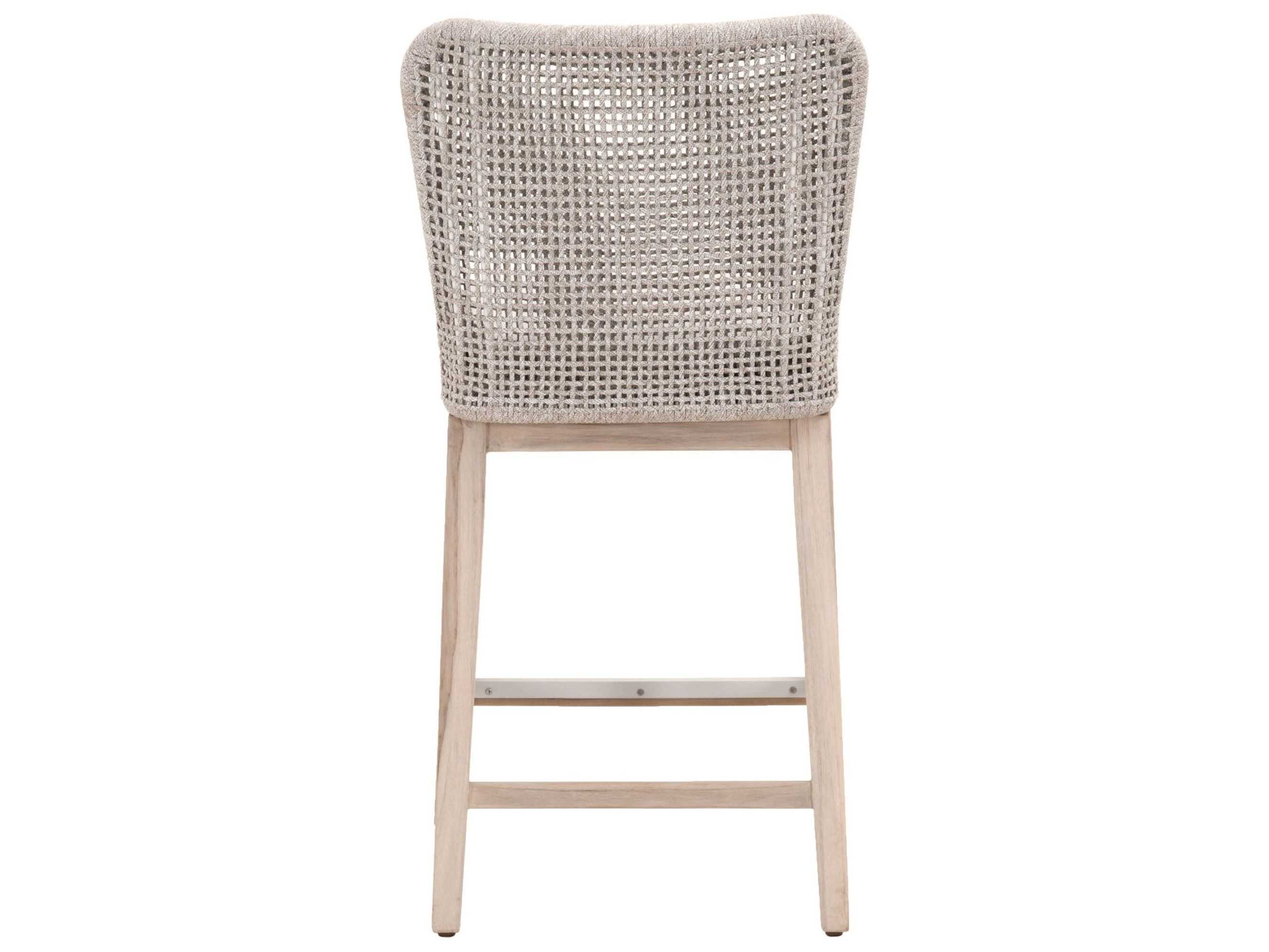 Essentials for Living Outdoor Woven White Taupe Mesh Counter Stool with