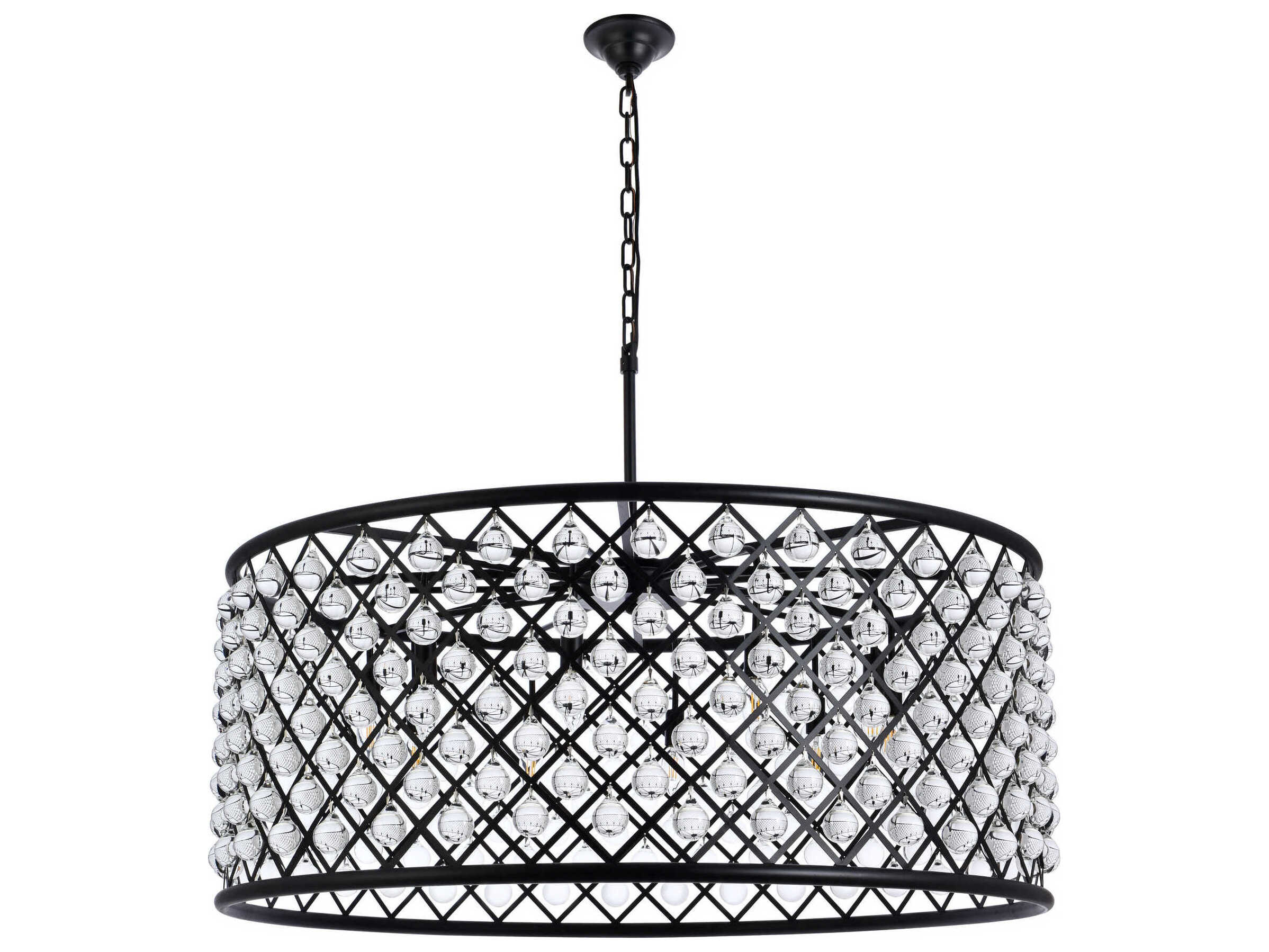 Elegant Lighting Madison Matte Black 10light 43'' Wide Large