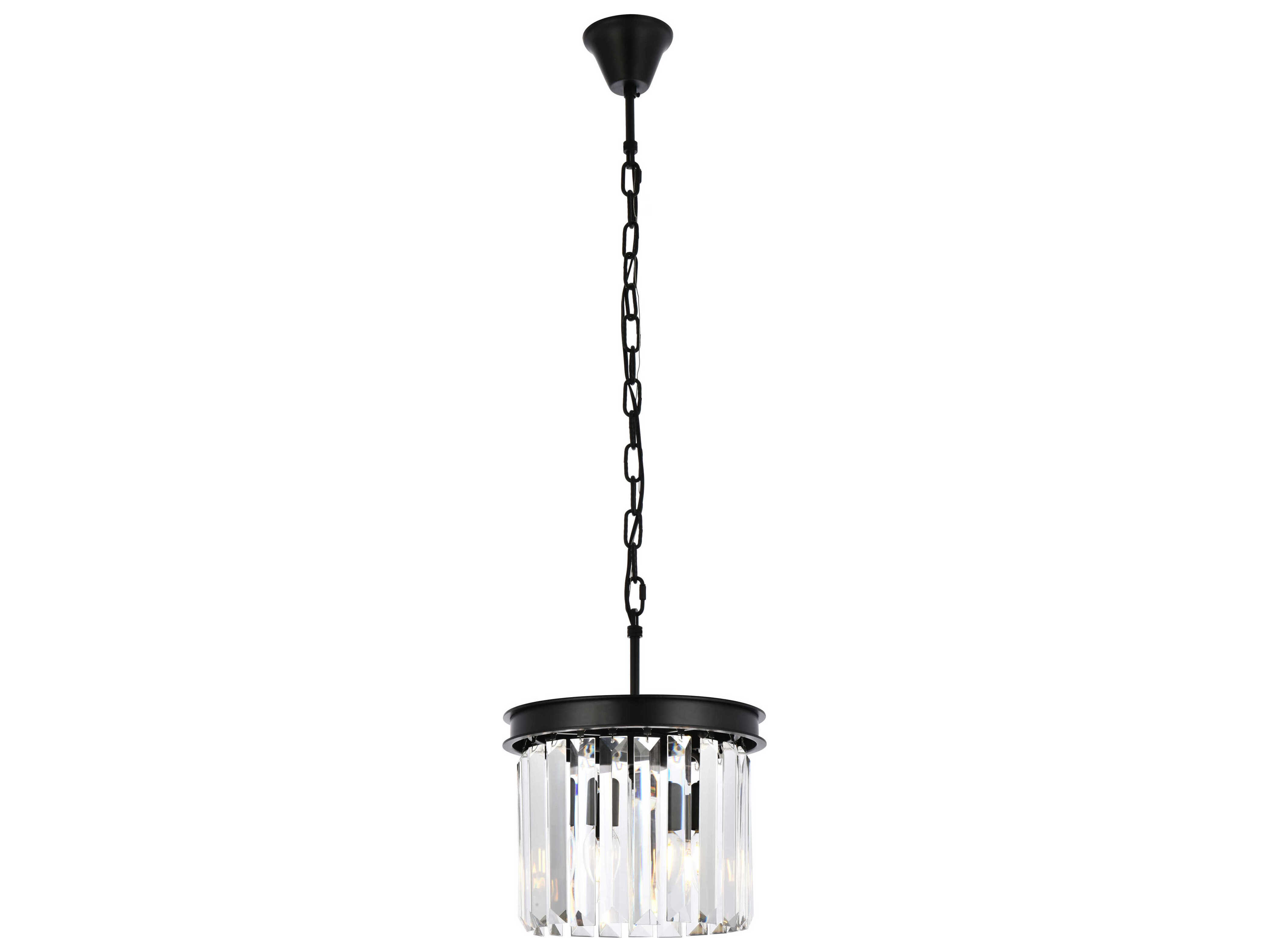 Elegant Lighting Sydney Matte Black ThreeLight 12'' Wide MiniPendant