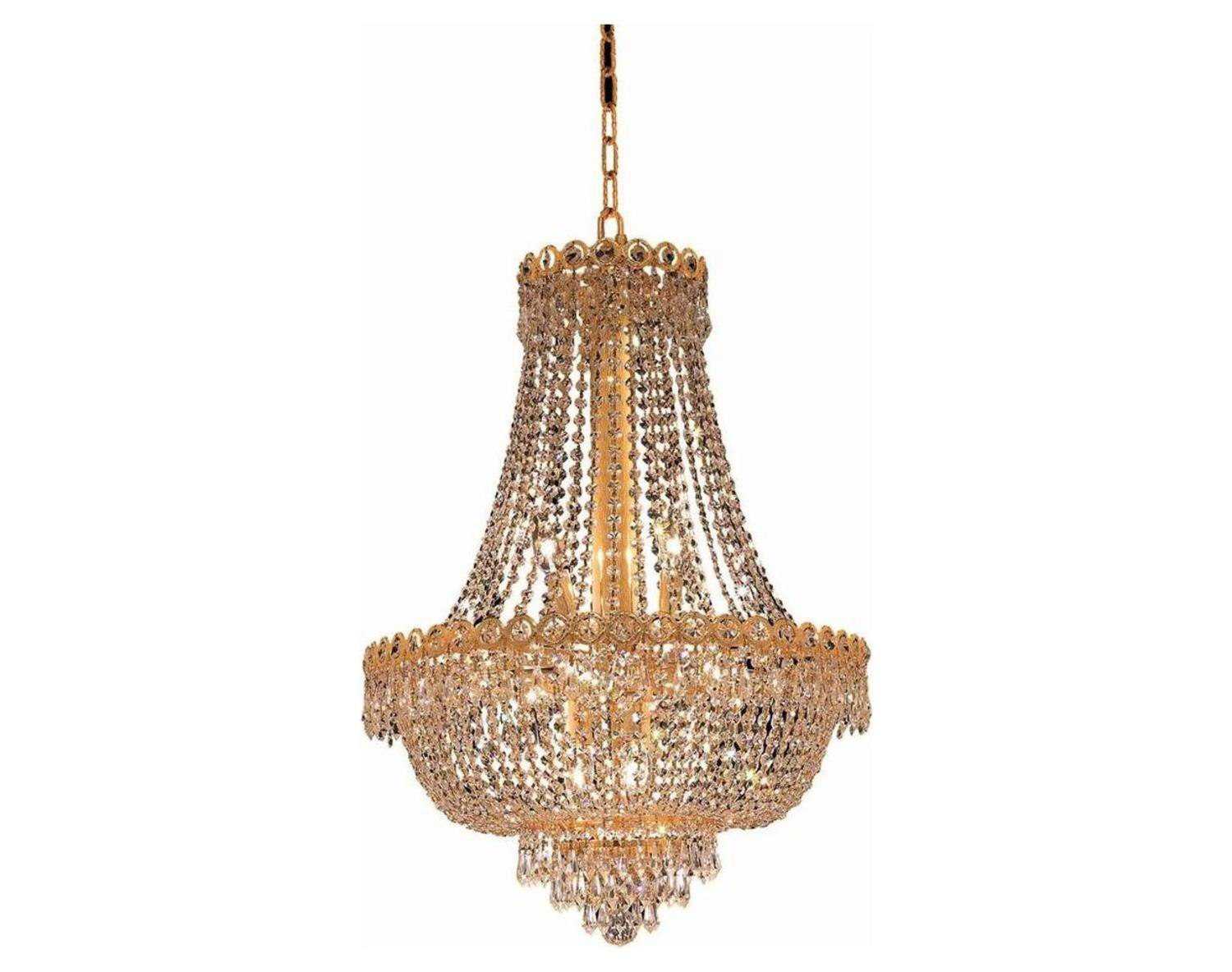 Elegant Lighting Century Royal Cut Gold & Crystal 12Light 20'' Wide