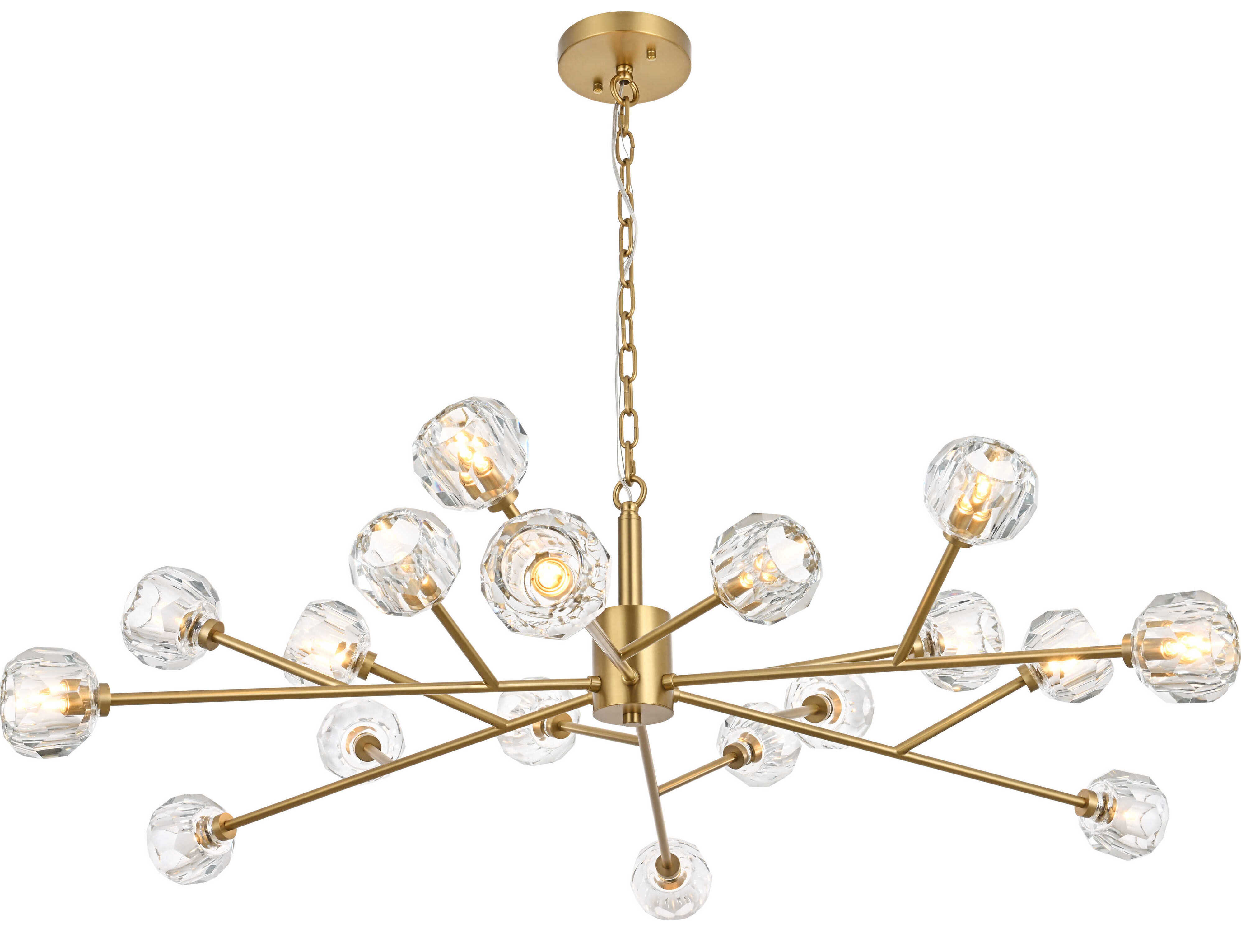 Elegant Lighting Graham 48" 18Light8Light Gold Crystal Geometric
