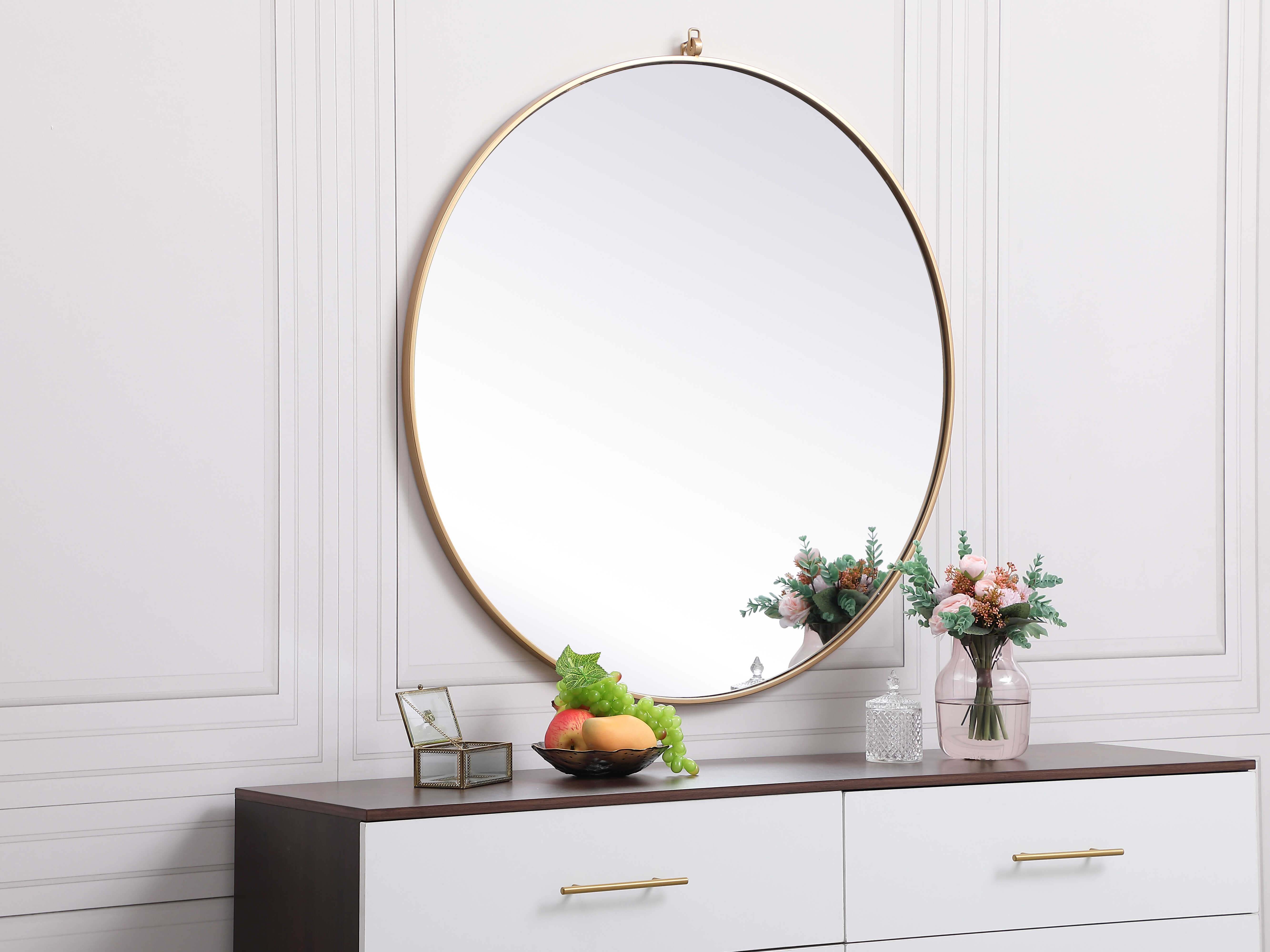 Elegant Lighting Eternity Brass 39'' Round Wall Mirror EGMR4739BR