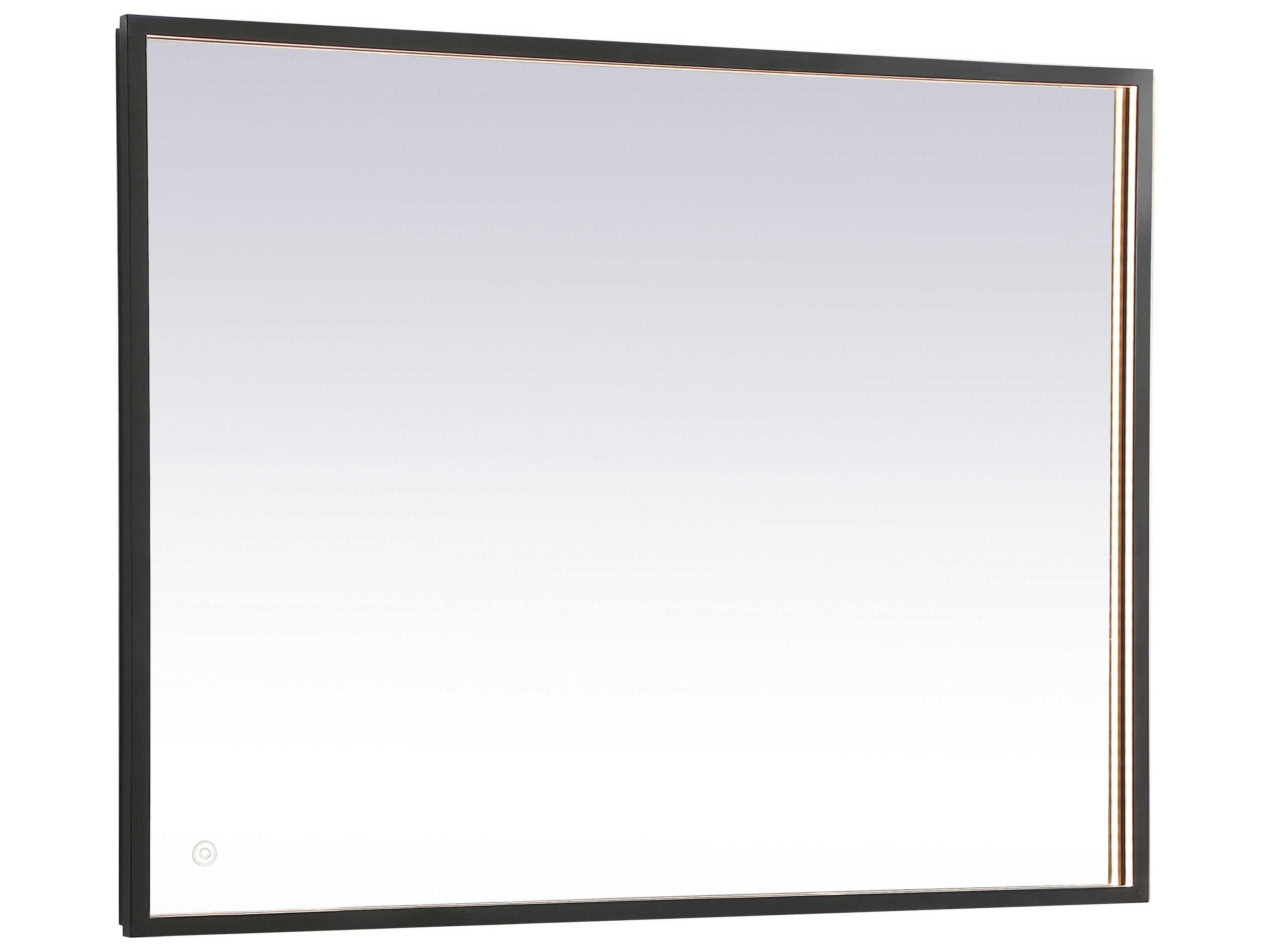 Elegant Lighting Pier Black 30'' Wide Square LED Wall Mirror EGMRE63030BK