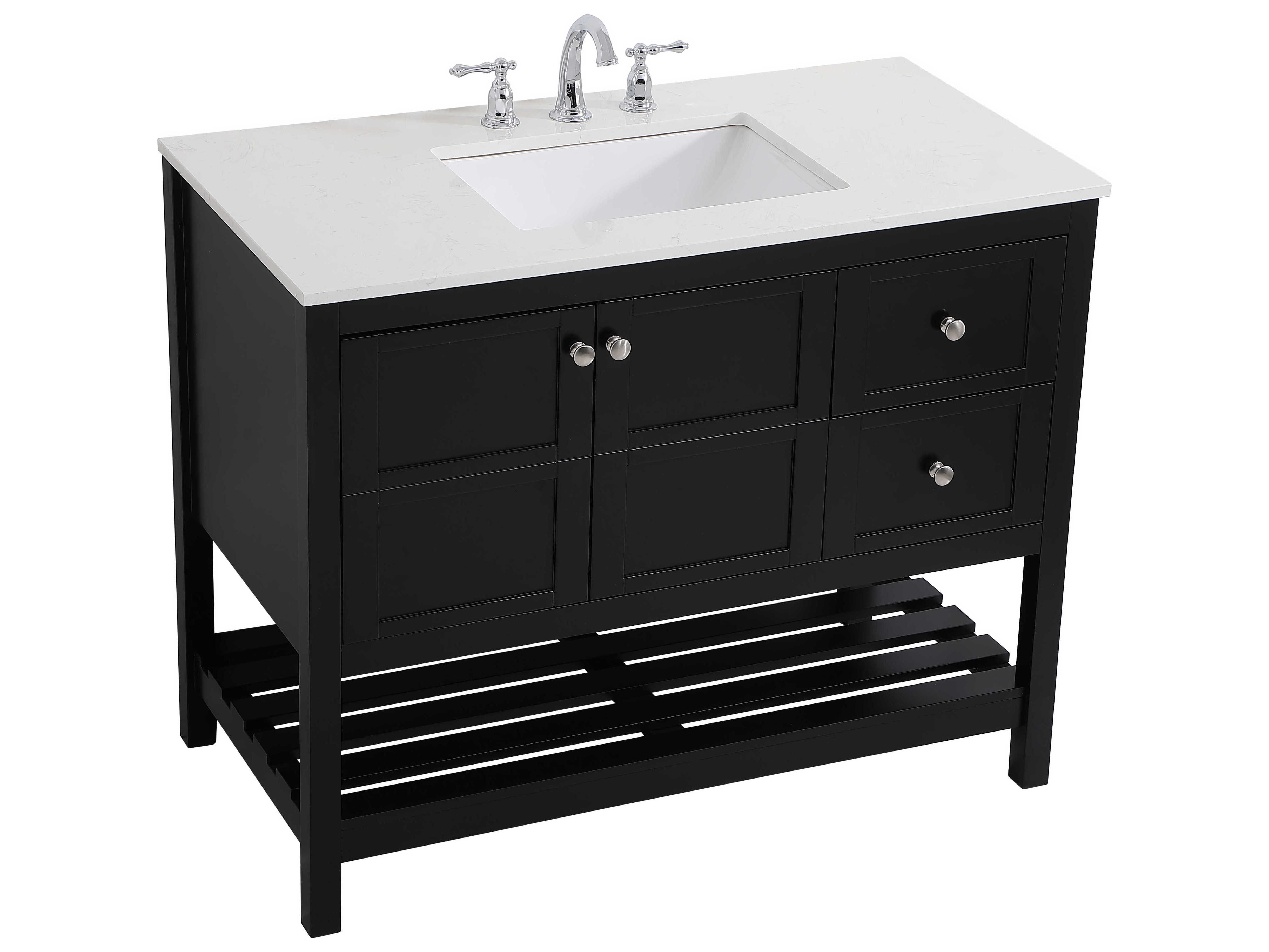 Elegant Lighting Theo Black 42'' Vanity EGVF16442BK