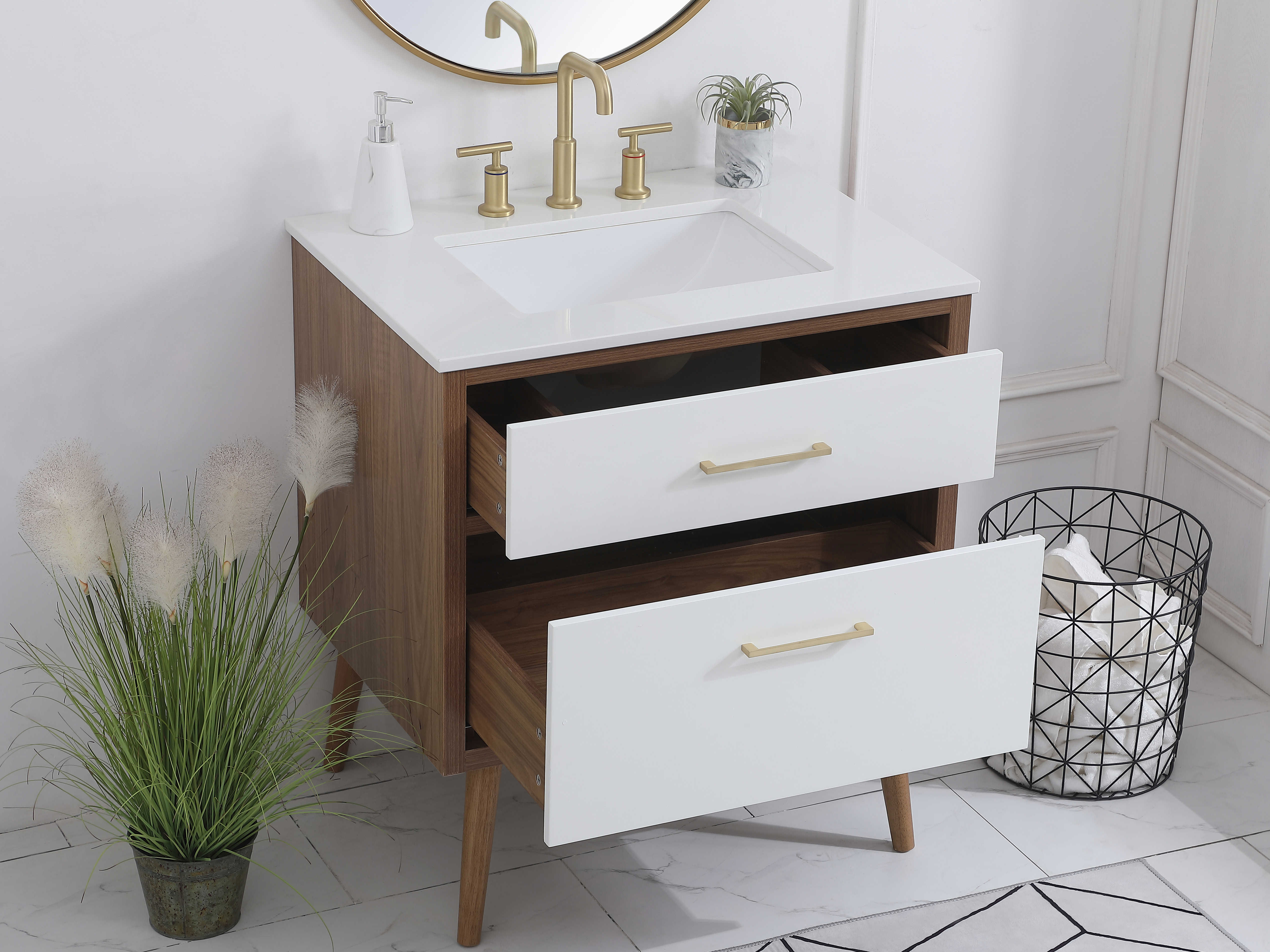 Elegant Lighting Boise White 30'' Wide Vanity EGVF41030WH