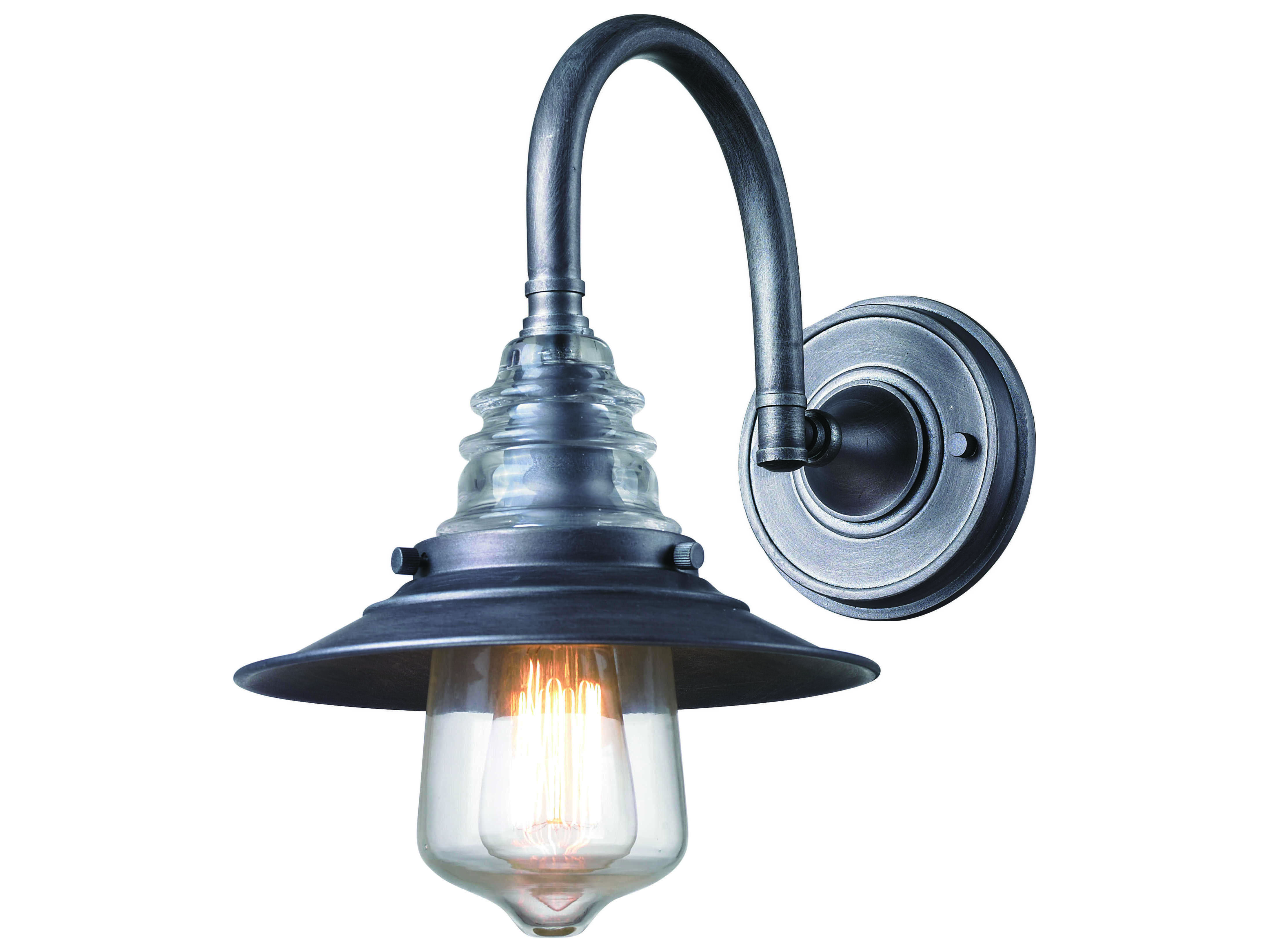 Elk Lighting Insulator Glass Weathered Zinc Wall Sconce EK668221