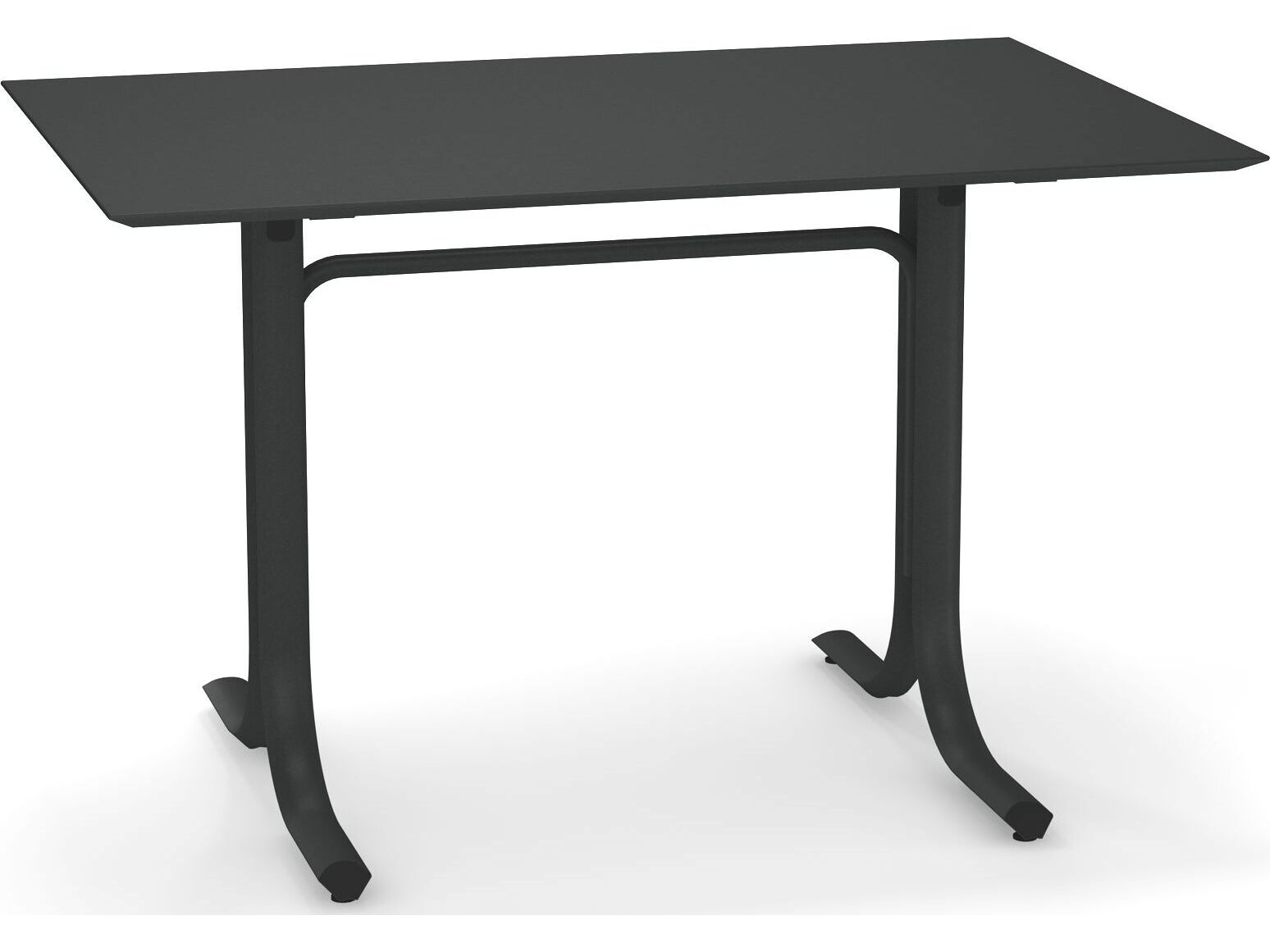 EMU System Steel 48''W x 32''D Rectangular Beveled Top Dining Table on