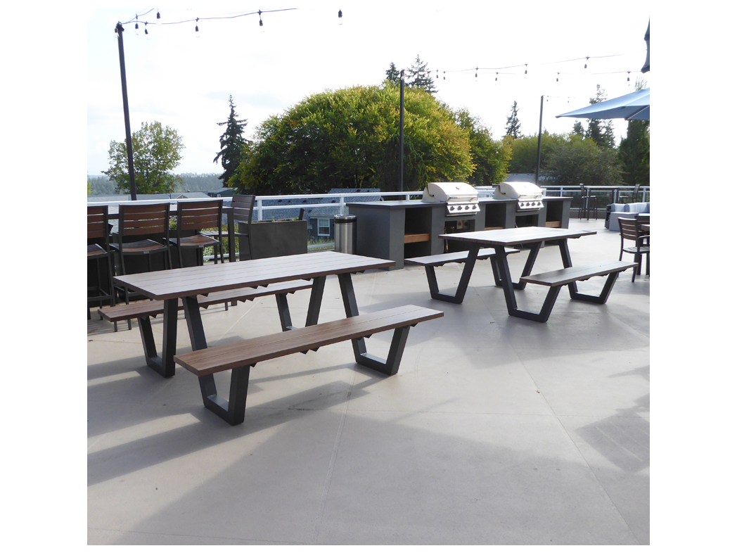 EMU Sid Aluminum Antique Iron 72''W x 30''D Rectangular Picnic Table 1820