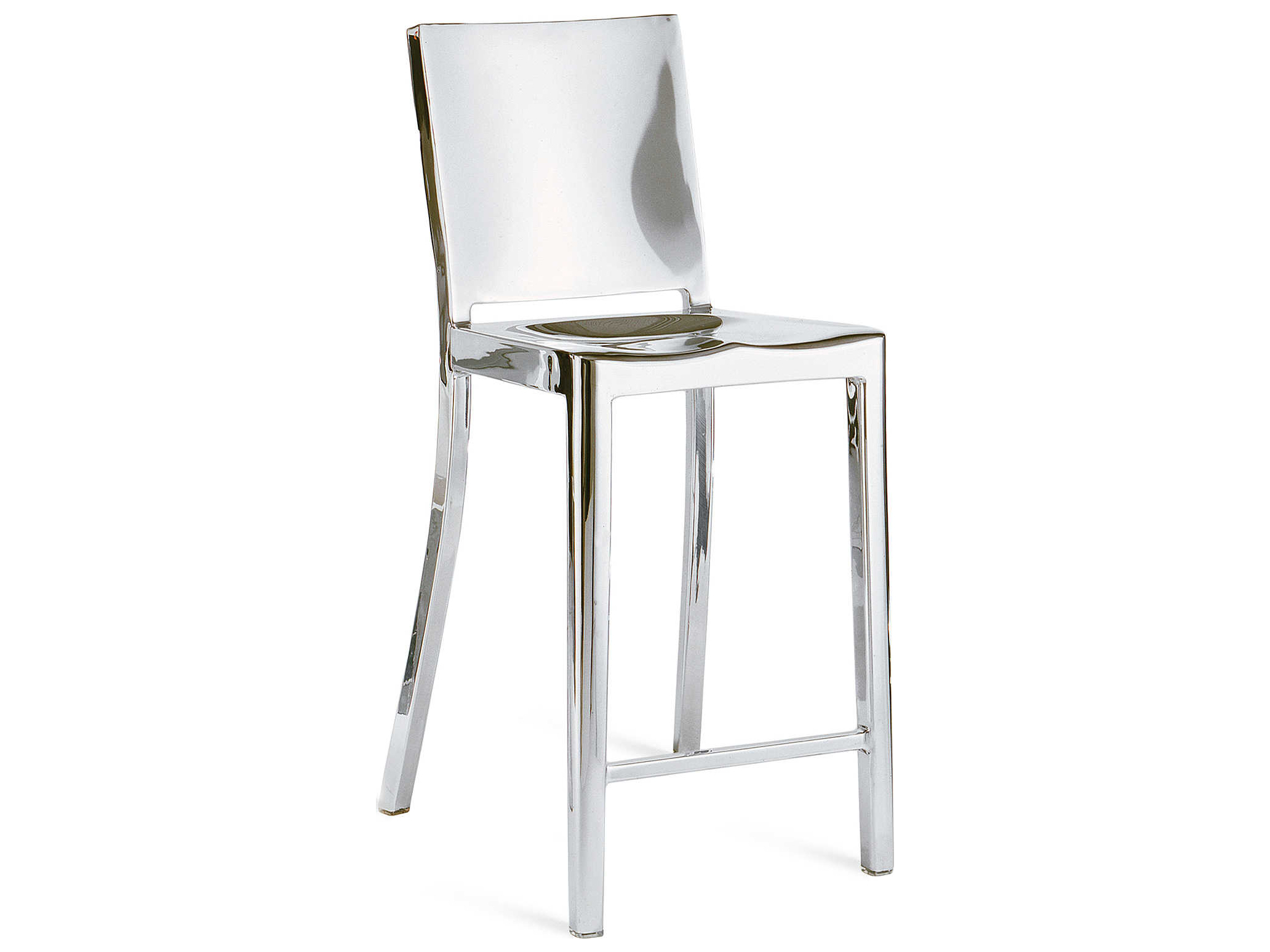 Emeco Outdoor Hudson Polished Aluminum Counter Stool EMOHUDCTR24P