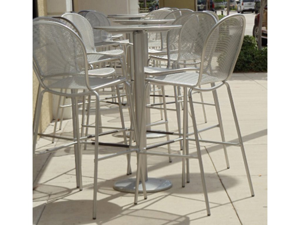EMU Bistro Steel Round Outdoor Patio Bar Table EM902H