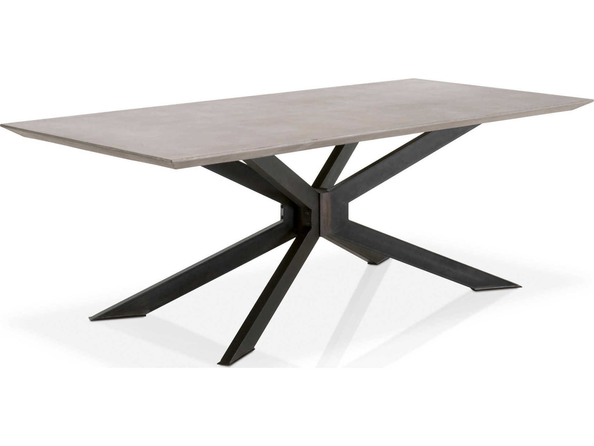 Essentials for Living District Industry 87" Rectangular Resin Ash Grey Distressed Black Dining