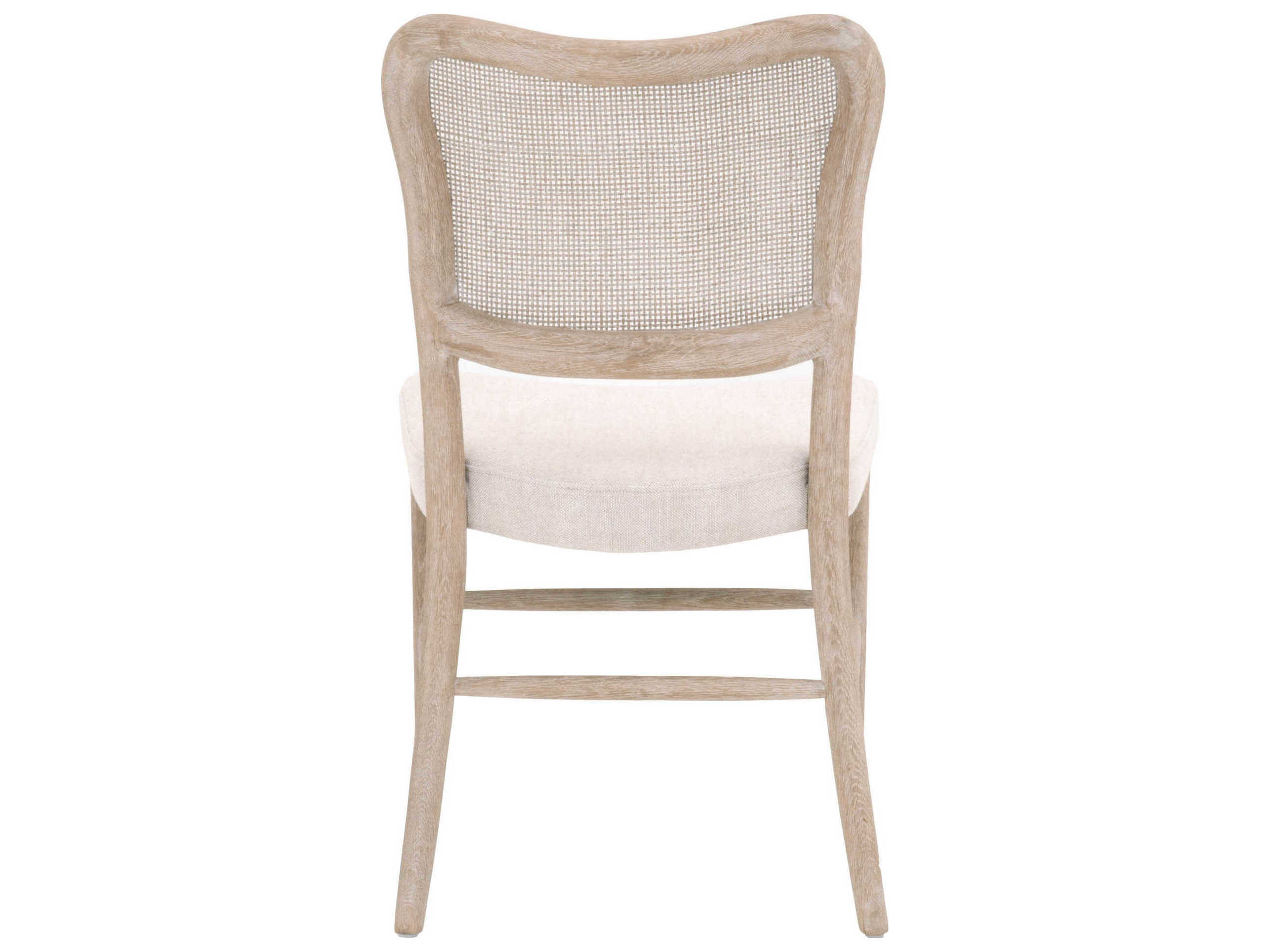 Essentials for Living Stitch & Hand Cela Oak Wood Beige Fabric Upholstered Side Dining Chair