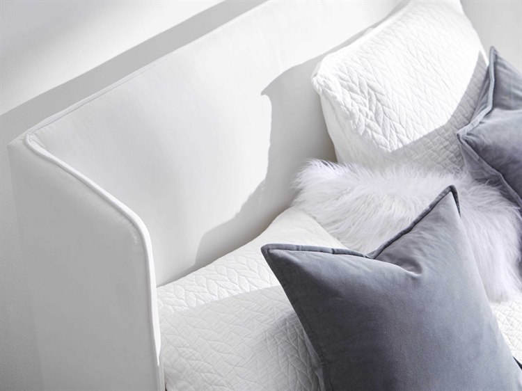Essentials for Living Villa Stewart White Oak Wood Upholstered Queen