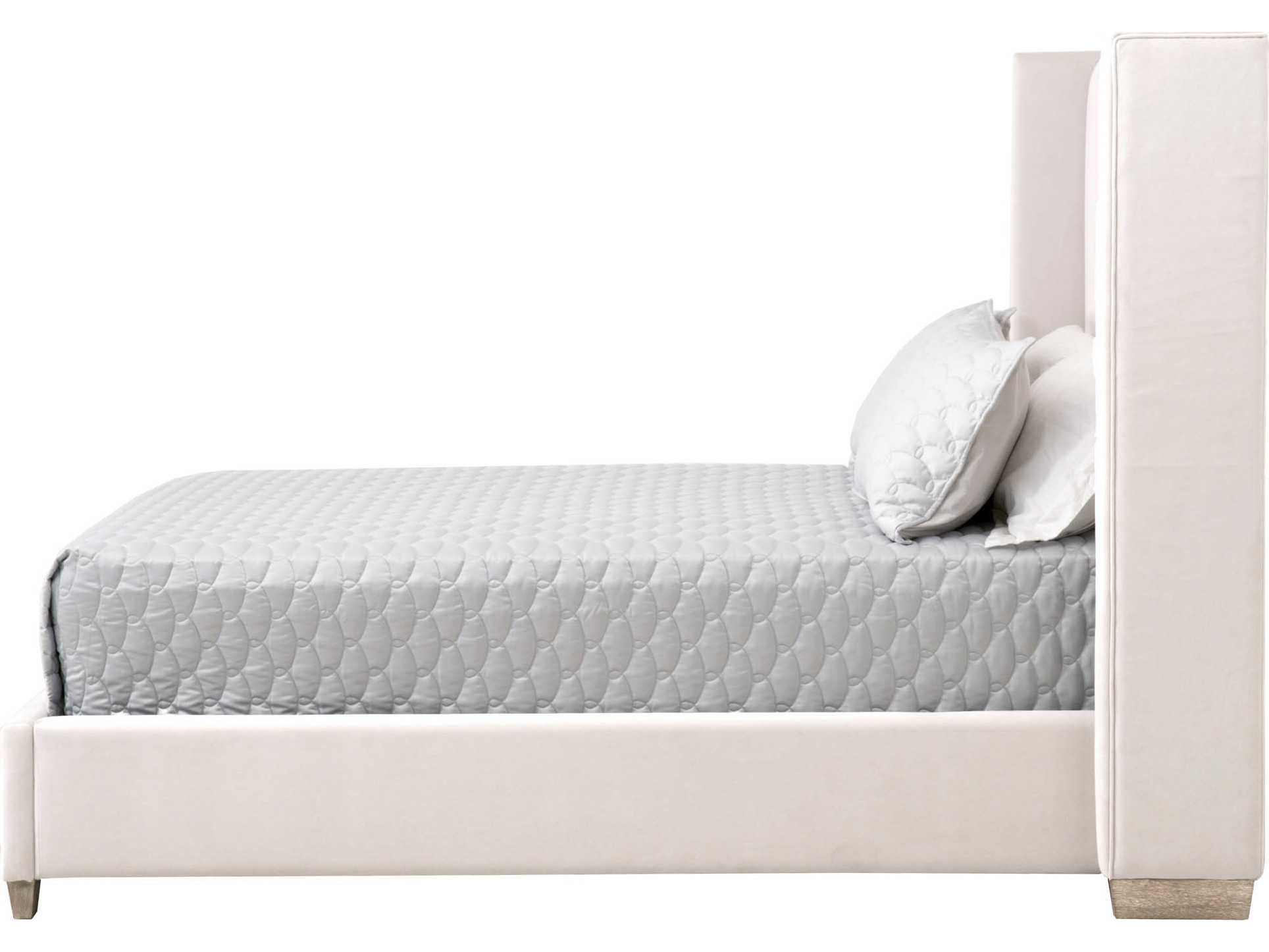 Essentials for Living Villa Cream Velvet / Natural Gray King Platform