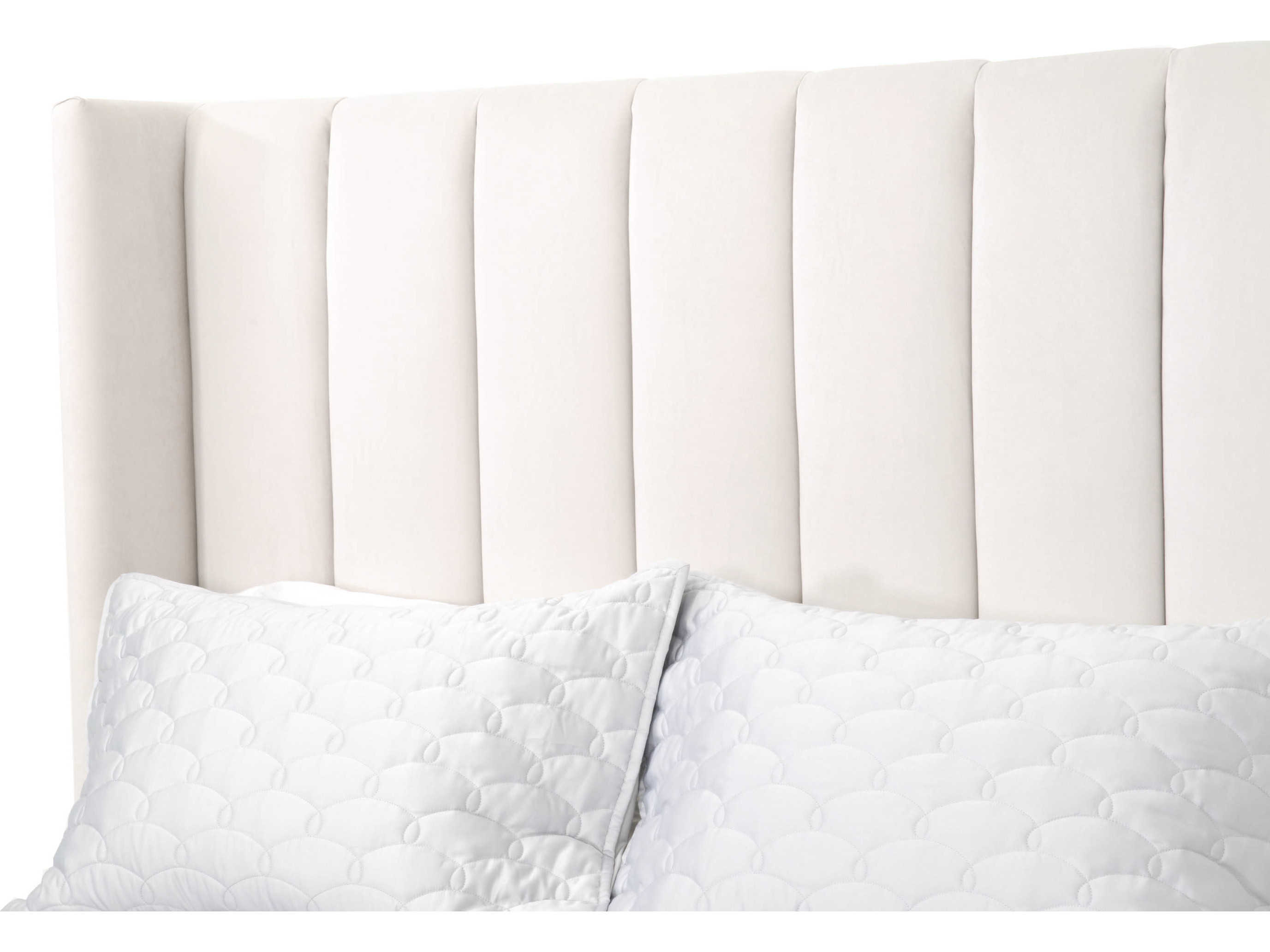 Essentials for Living Villa Cream Velvet / Natural Gray King Platform