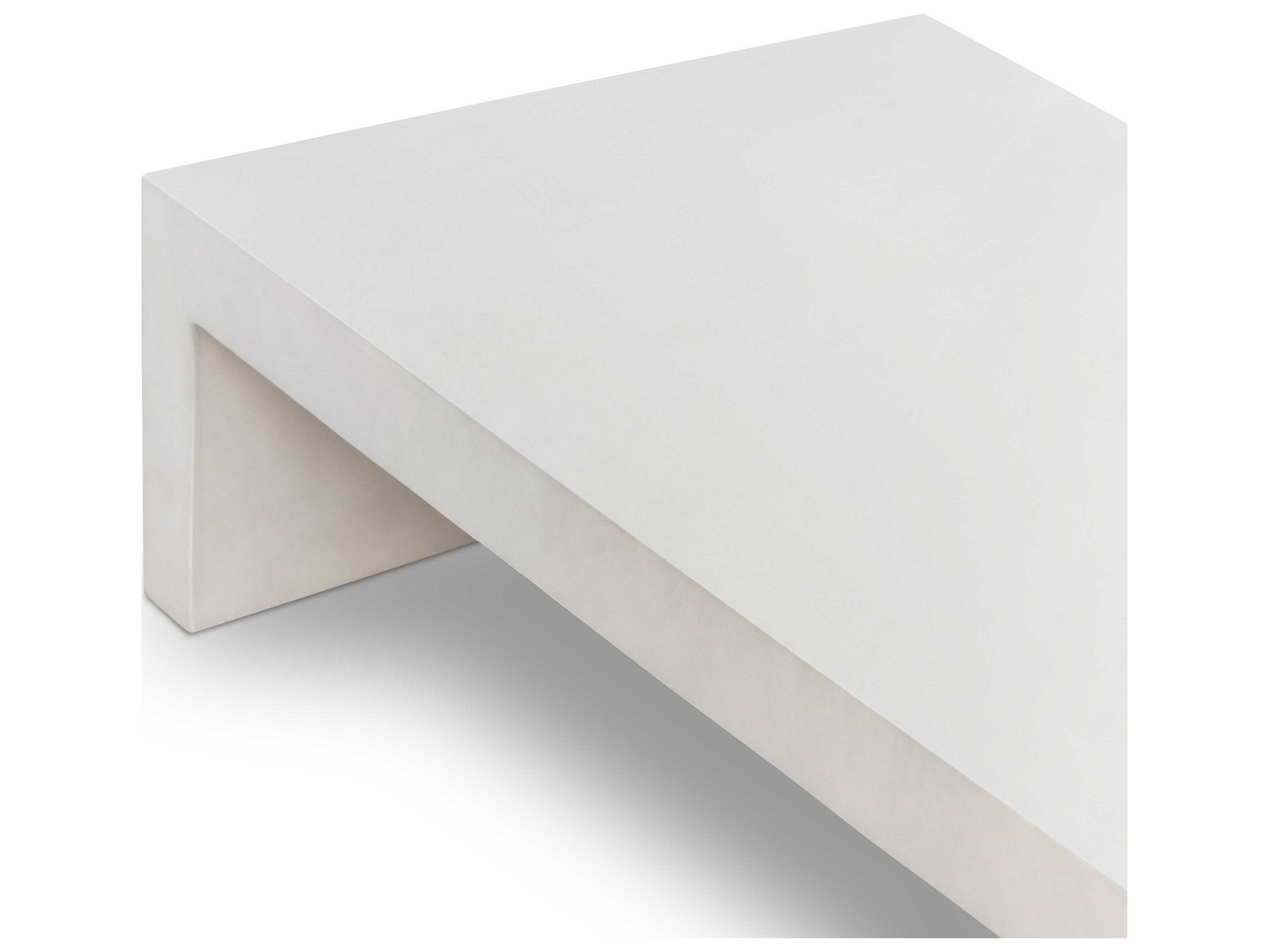 Four Hands Outdoor Bina White Concrete Rectangular Coffee Table FHO107703003