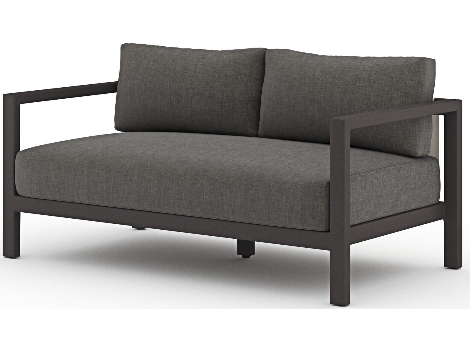 Four Hands Outdoor Solano Bronze Aluminum / Ivory Rope Loveseat with